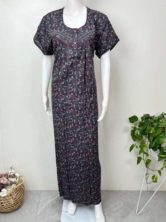 Gray Alpine Fabric Nightgown for Women