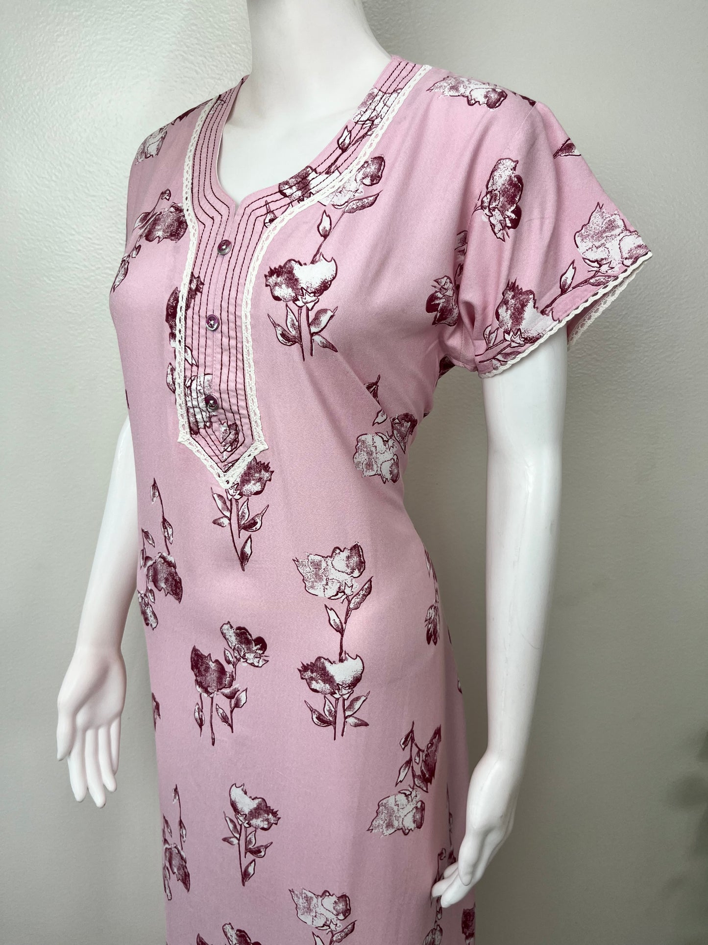 Baby Pink Alpine Fabric Nightgown Soft & Breathable