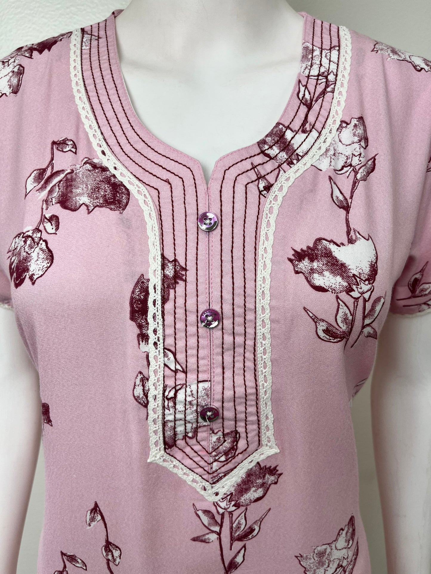 Baby Pink Alpine Fabric Nightgown Soft & Breathable
