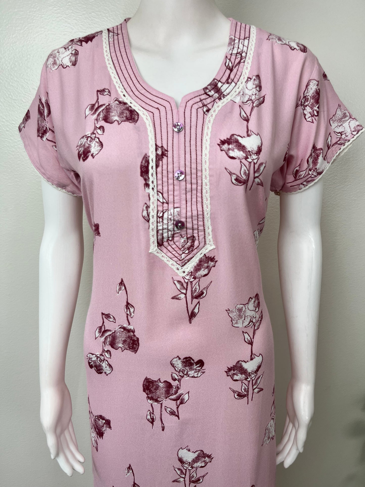 Baby Pink Alpine Fabric Nightgown Soft & Breathable