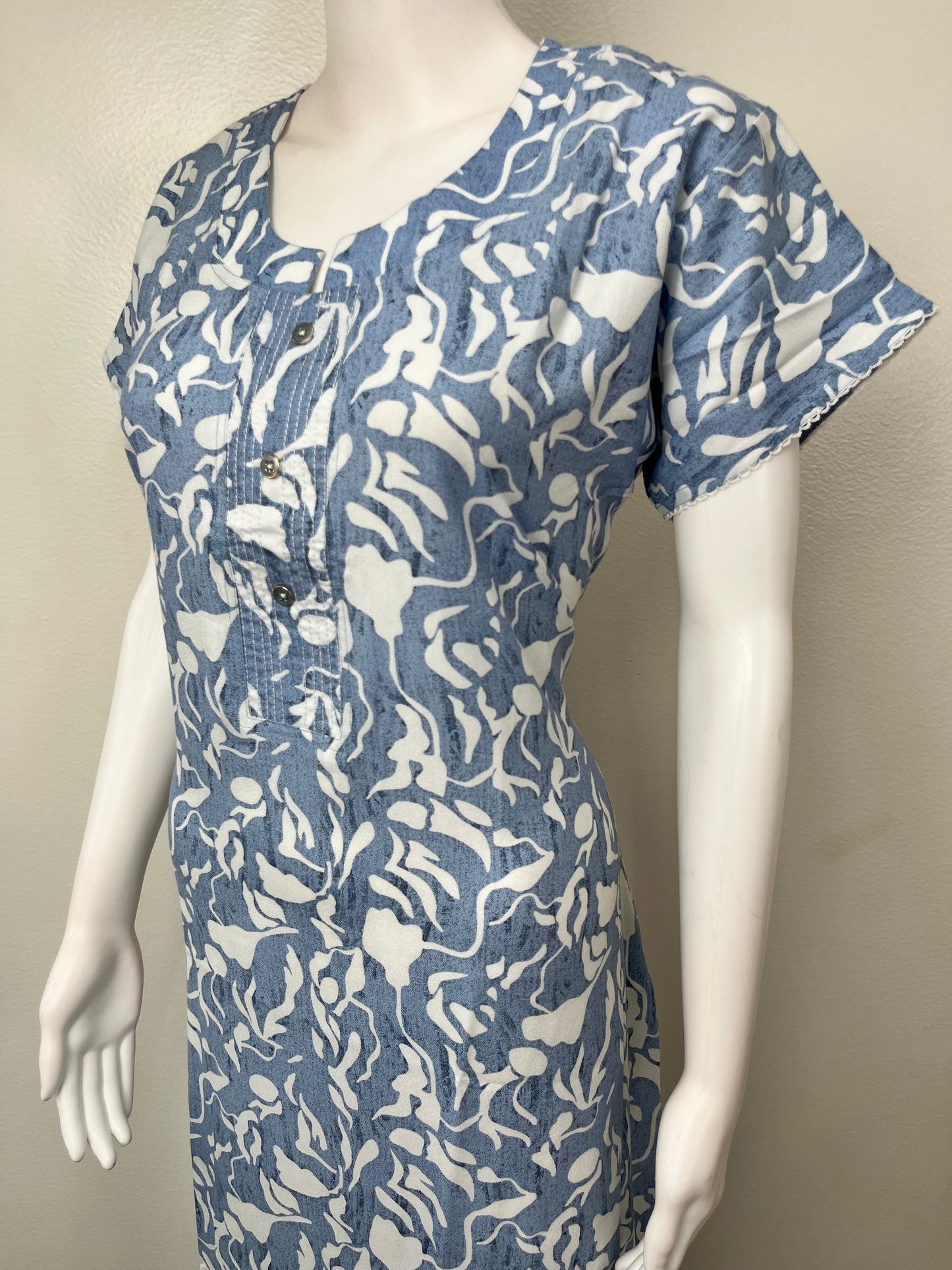 Sky Blue Alpine Fabric Elegant & Comfortable Nightgown