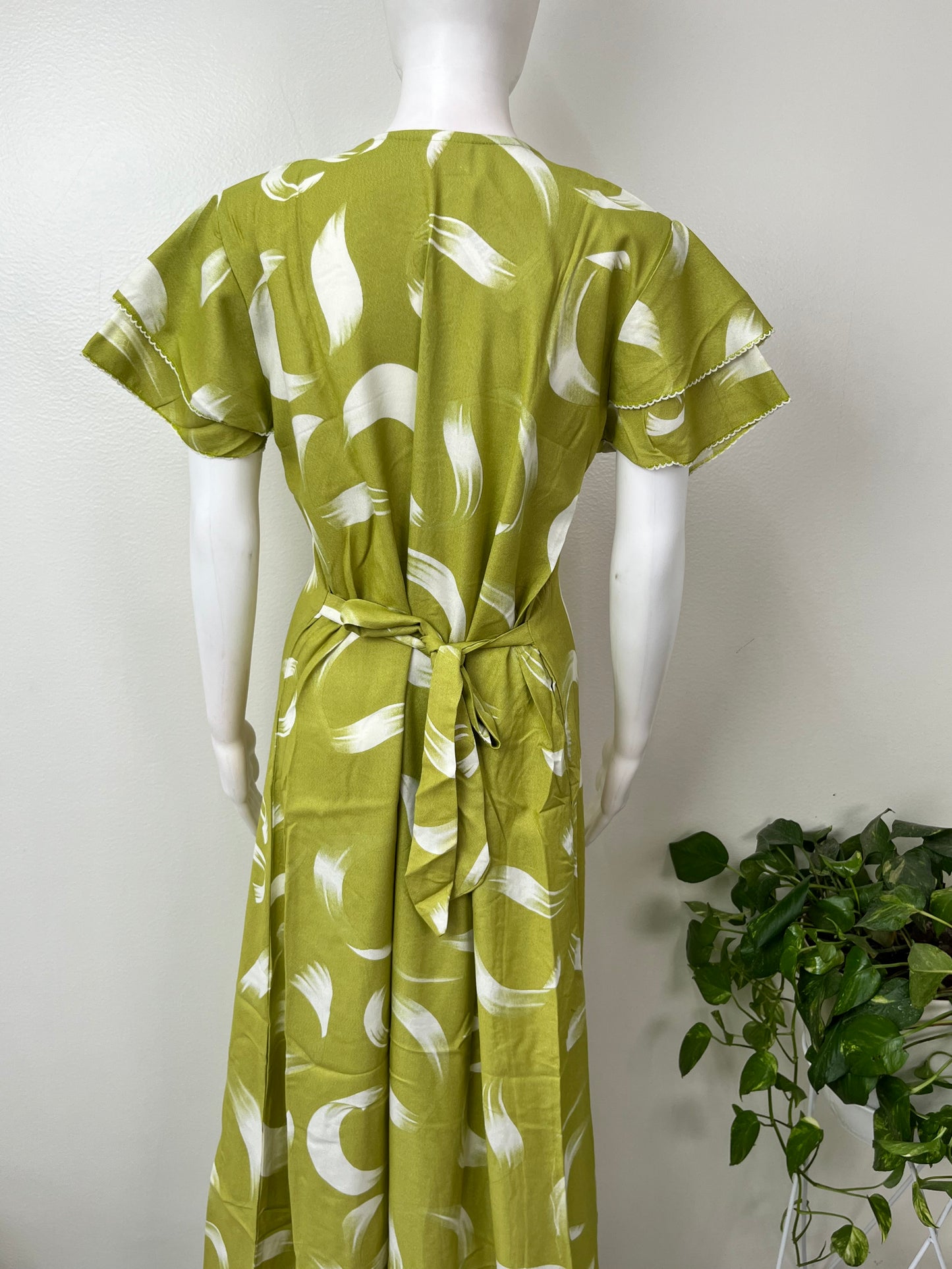 Lime Green Alpine Fabric Nighty for Women