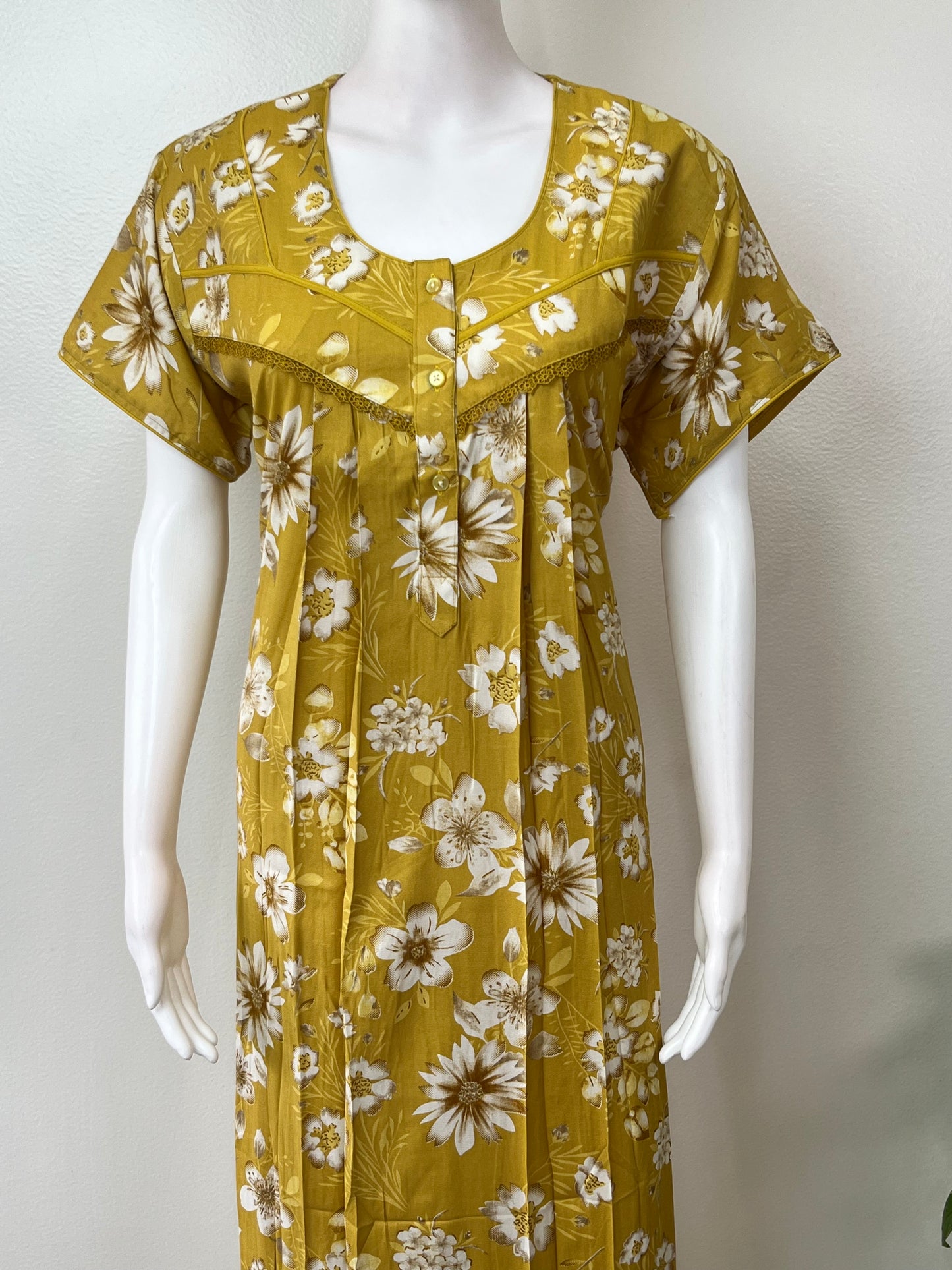 Yellow Soft & Breathable Alpine Nightgown Perfect for All Seasons