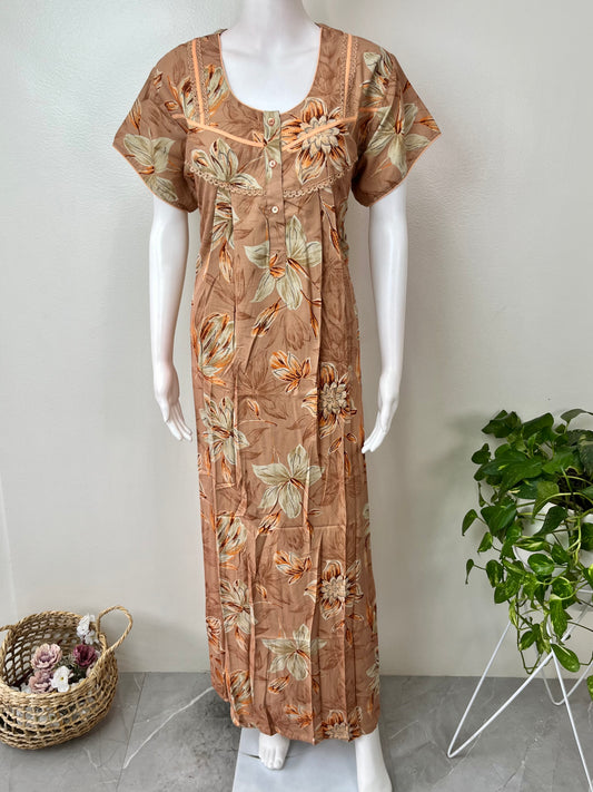 Pleated Alpine Fabric Soft & Breathable Nightgown