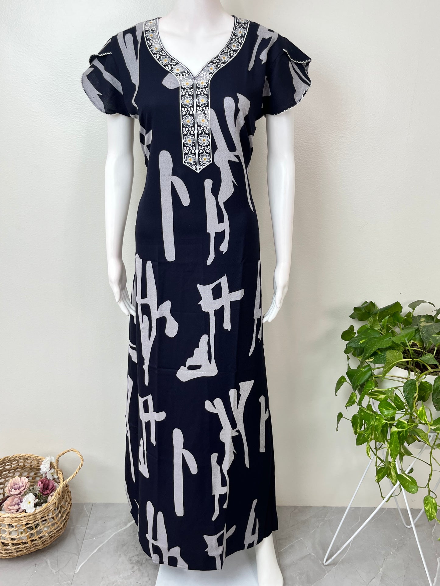 Navy Blue Premium Alpine Fabric Nightgown