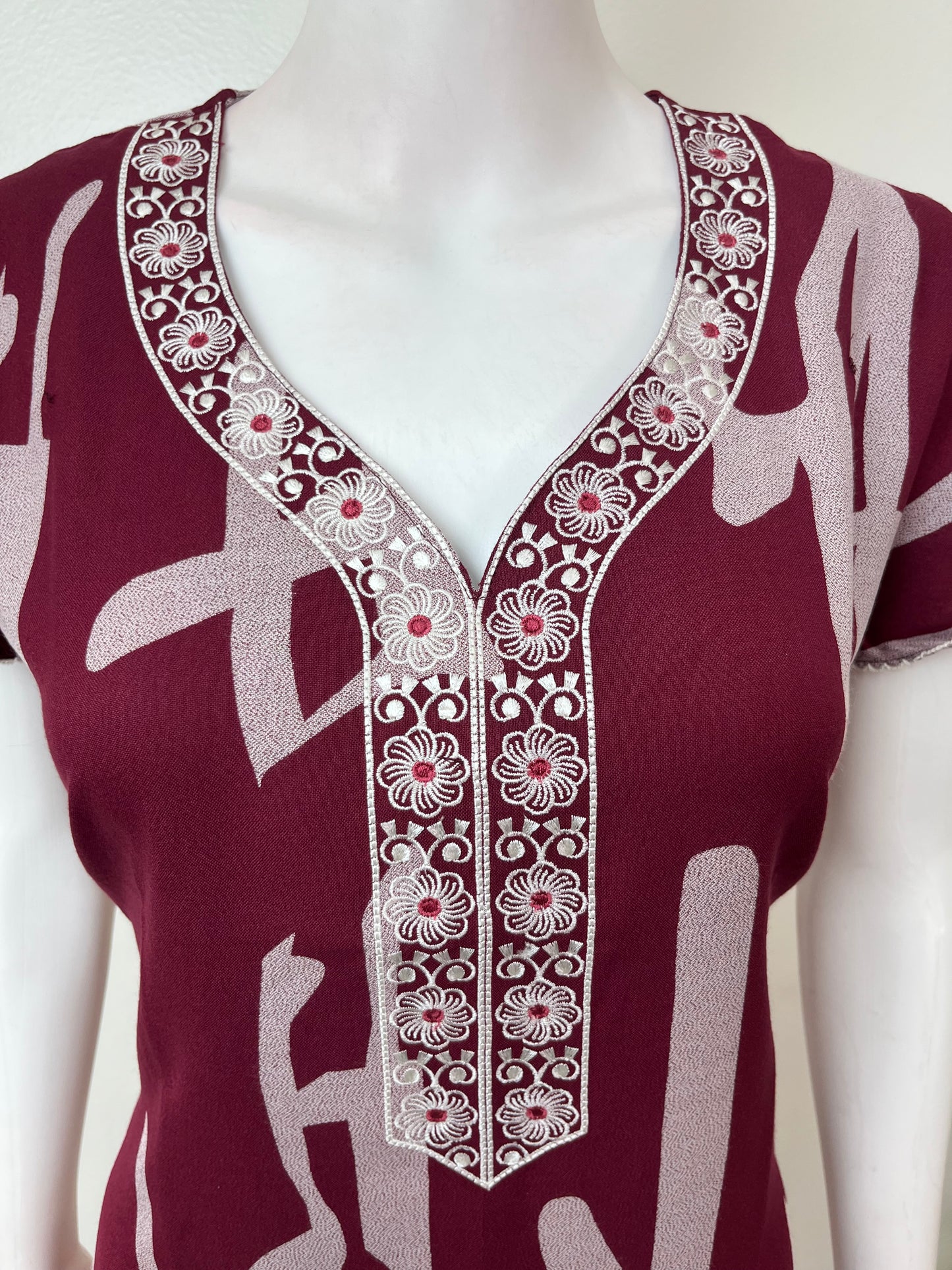 Maroon Digital Printed Alpine Fabric Nighty