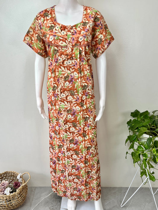 Orange Alpine Fabric Nighty for Women