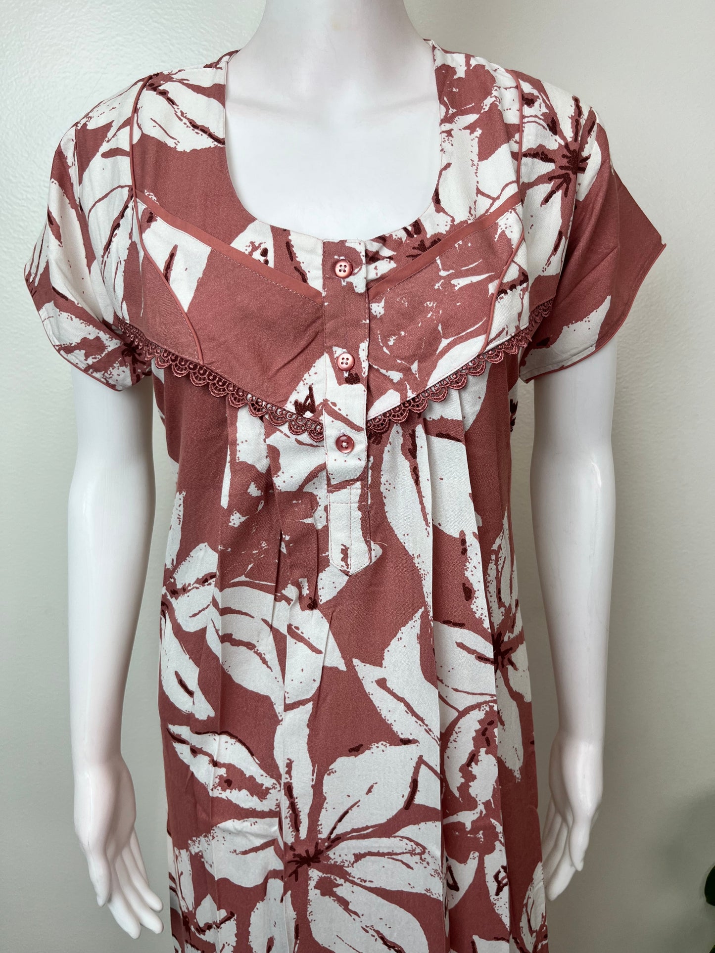 Floral Printed Alpine Fabric Women's Nighty