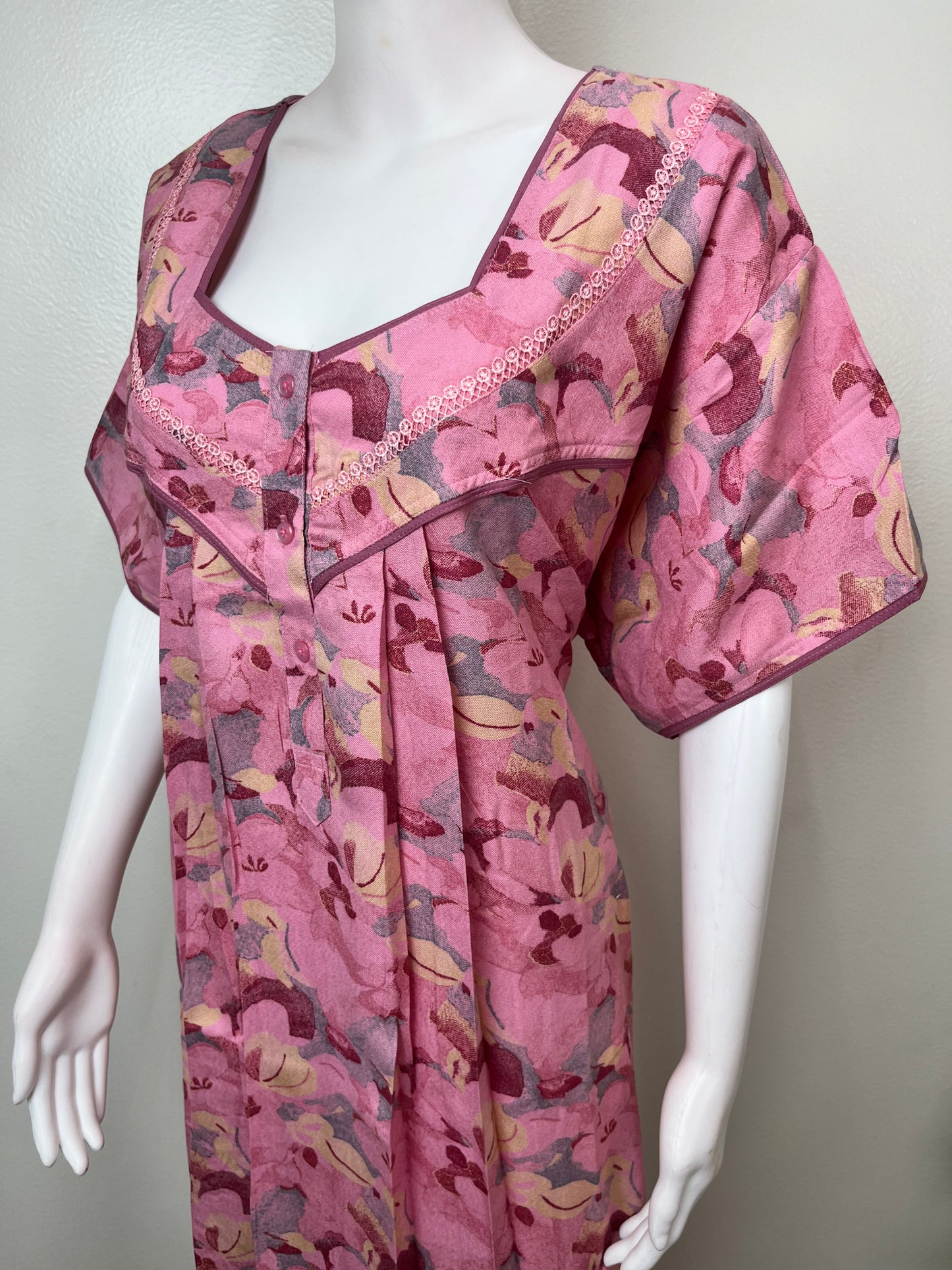 Baby Pink Alpine Fabric Nightgown Elegant & Long-Lasting