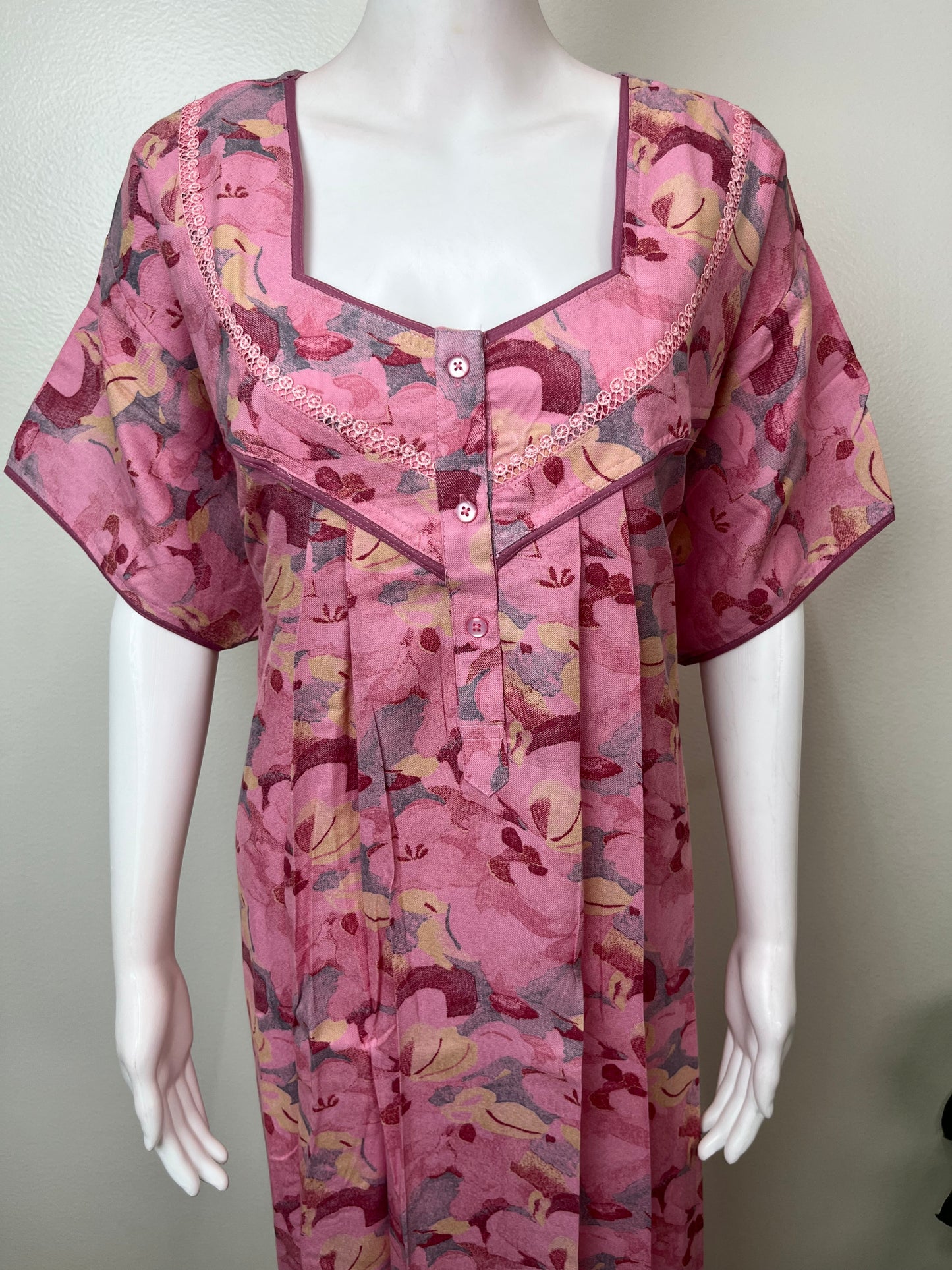 Baby Pink Alpine Fabric Nightgown Elegant & Long-Lasting