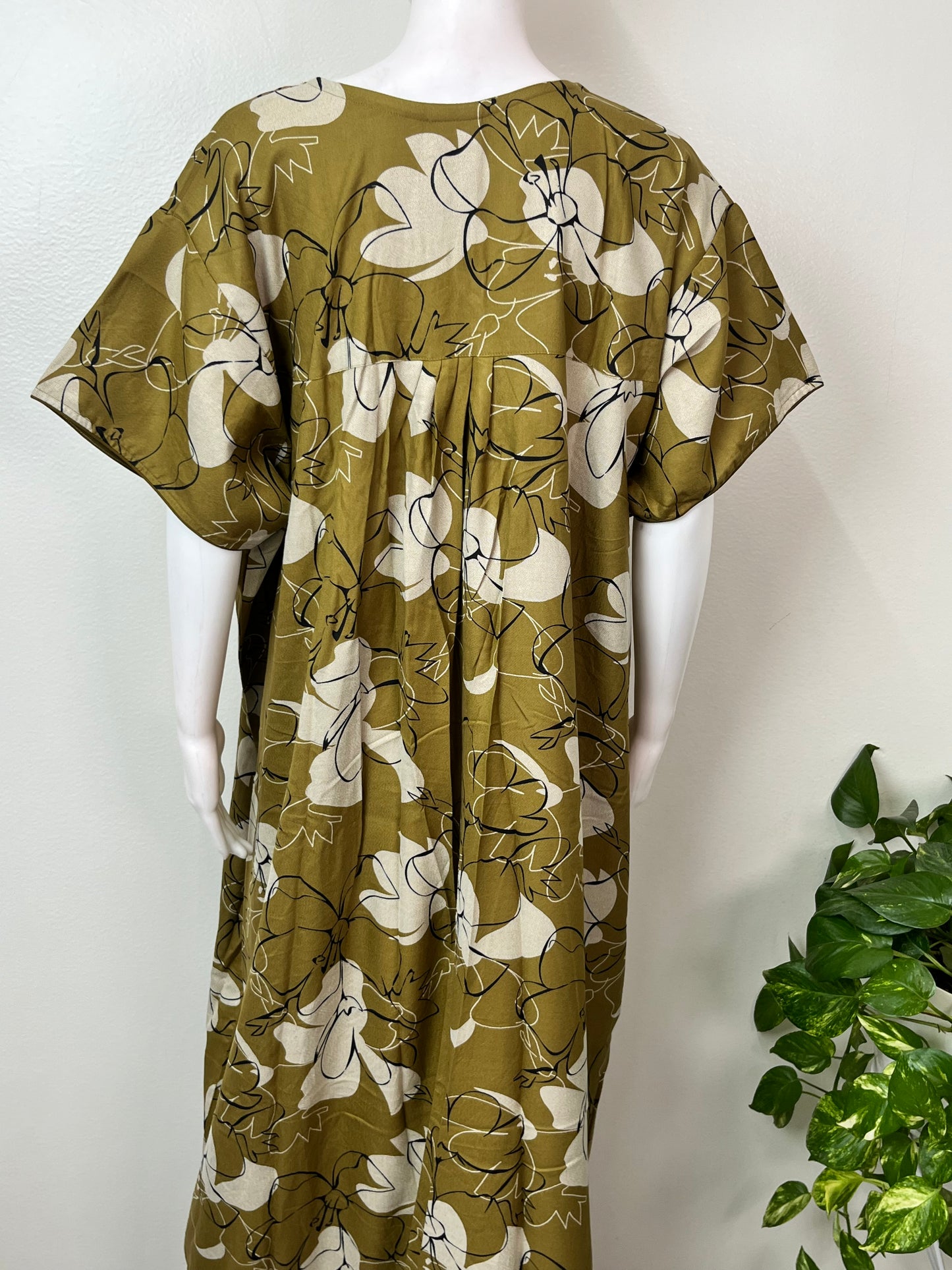 Olive Green Soft & Breathable Alpine Fabric Nightgown