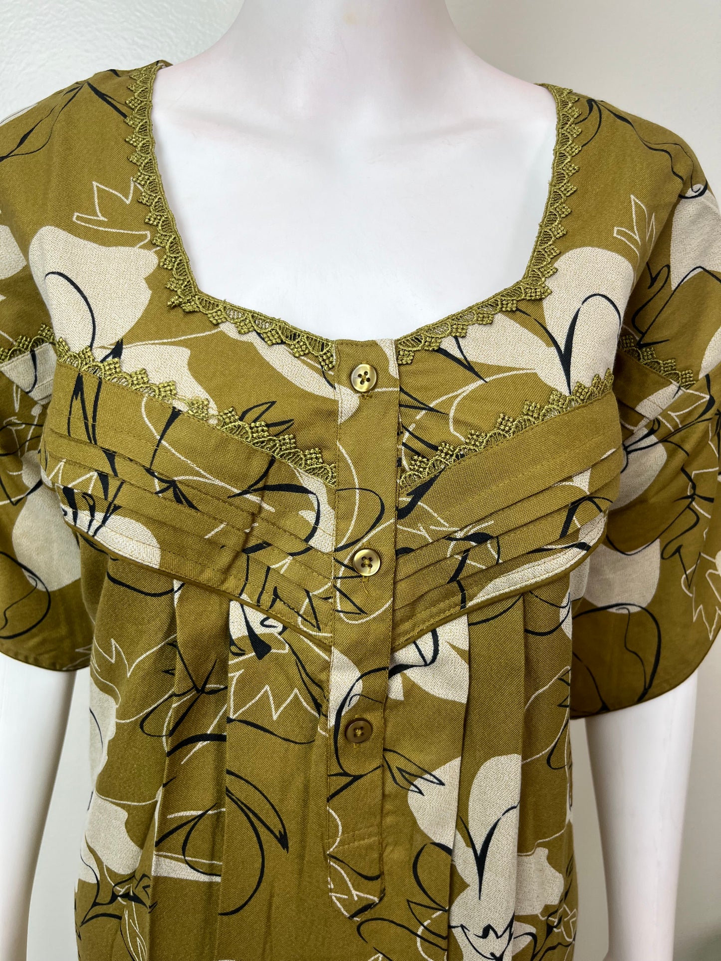 Olive Green Soft & Breathable Alpine Fabric Nightgown