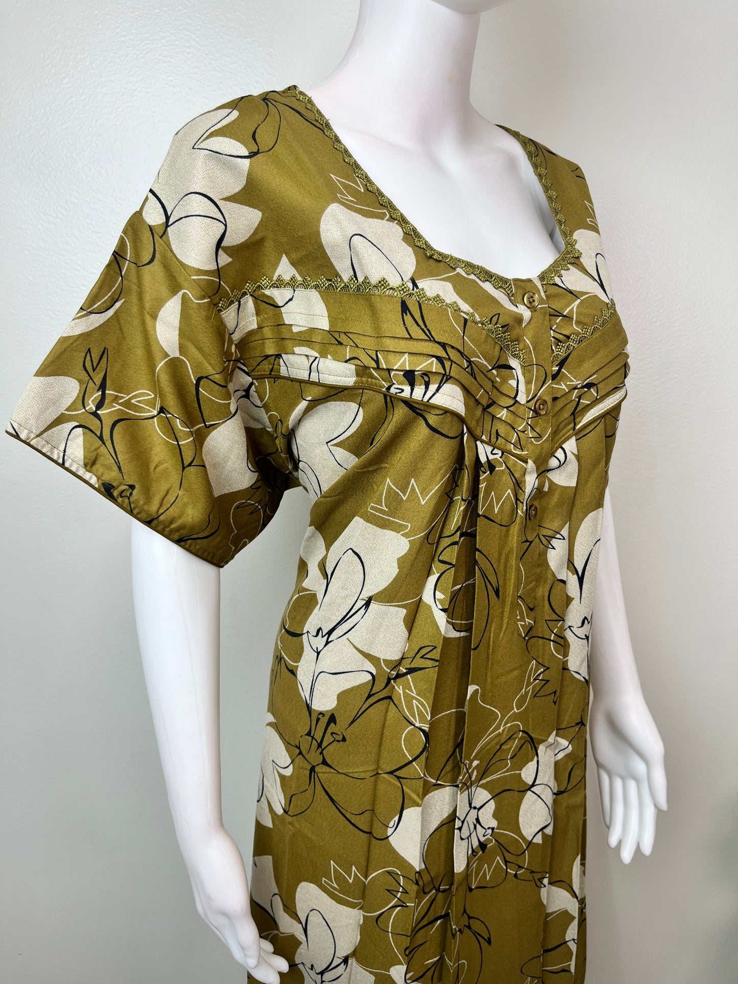 Olive Green Soft & Breathable Alpine Fabric Nightgown