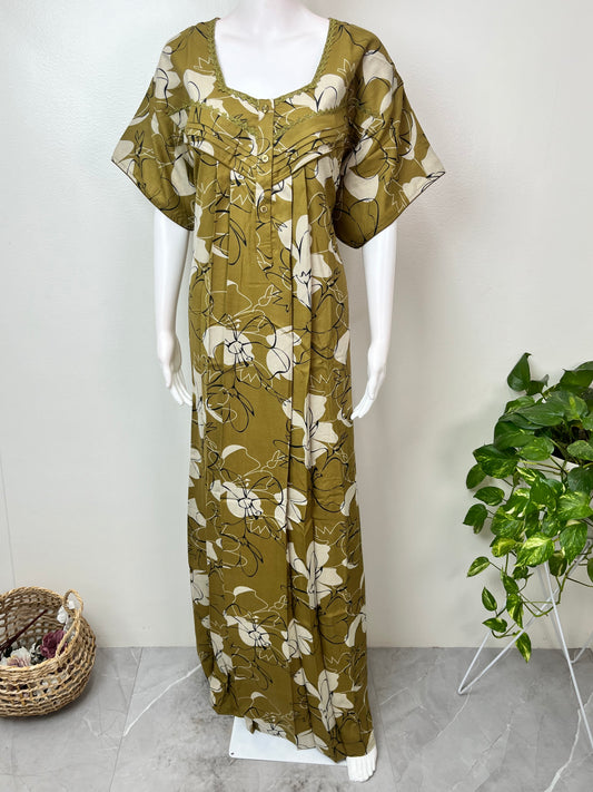 Olive Green Soft & Breathable Alpine Fabric Nightgown