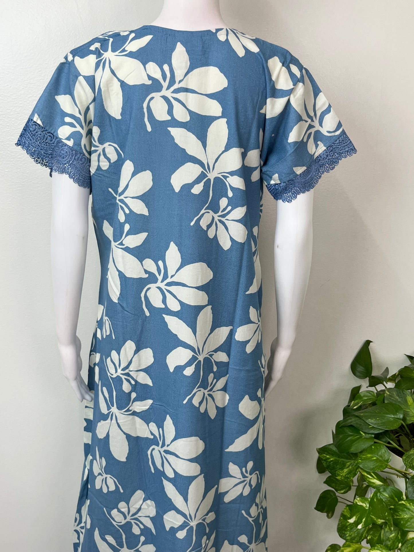 Blue Soft & Breathable Nighty Elegant & Long-Lastin
