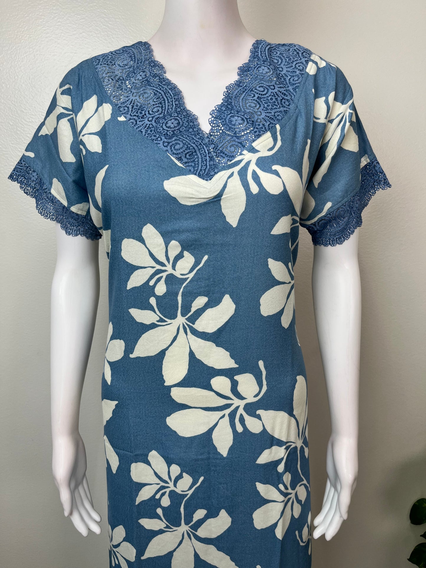 Blue Soft & Breathable Nighty Elegant & Long-Lastin