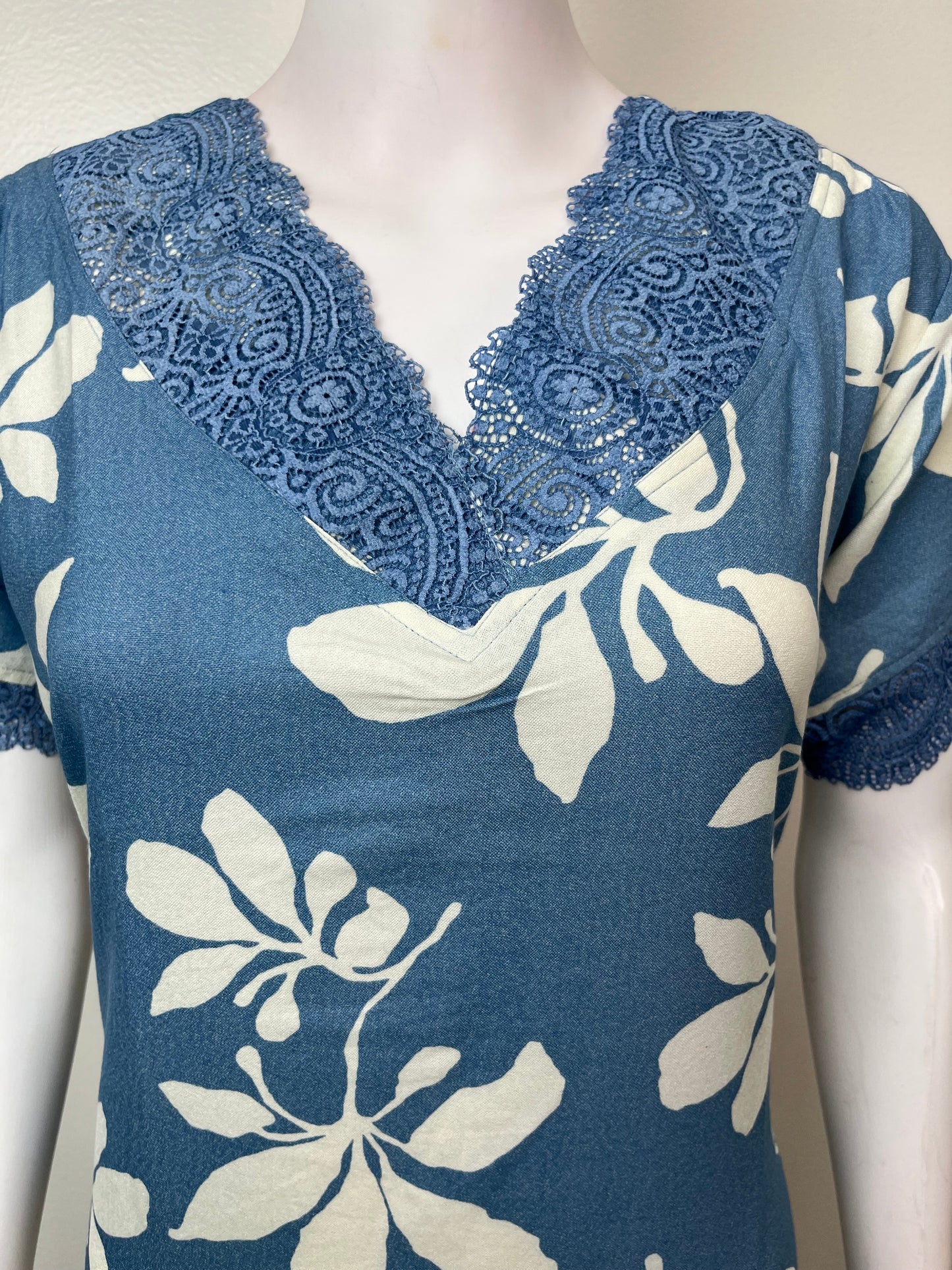 Blue Soft & Breathable Nighty Elegant & Long-Lastin