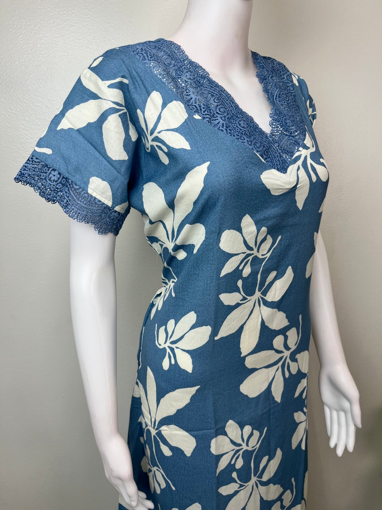Blue Soft & Breathable Nighty Elegant & Long-Lastin