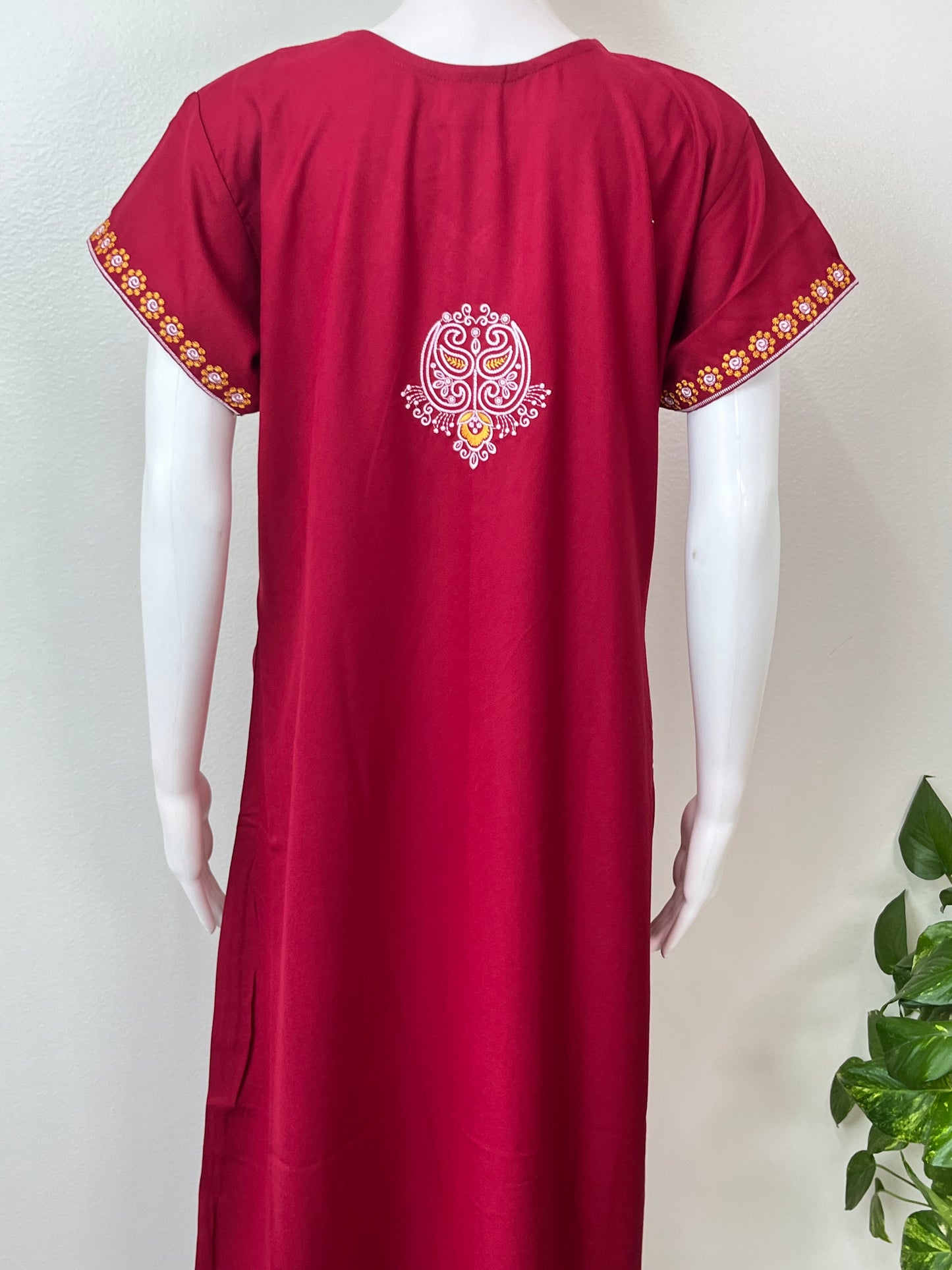 Maroon Luxury in Every Thread- Alpine Nightgown