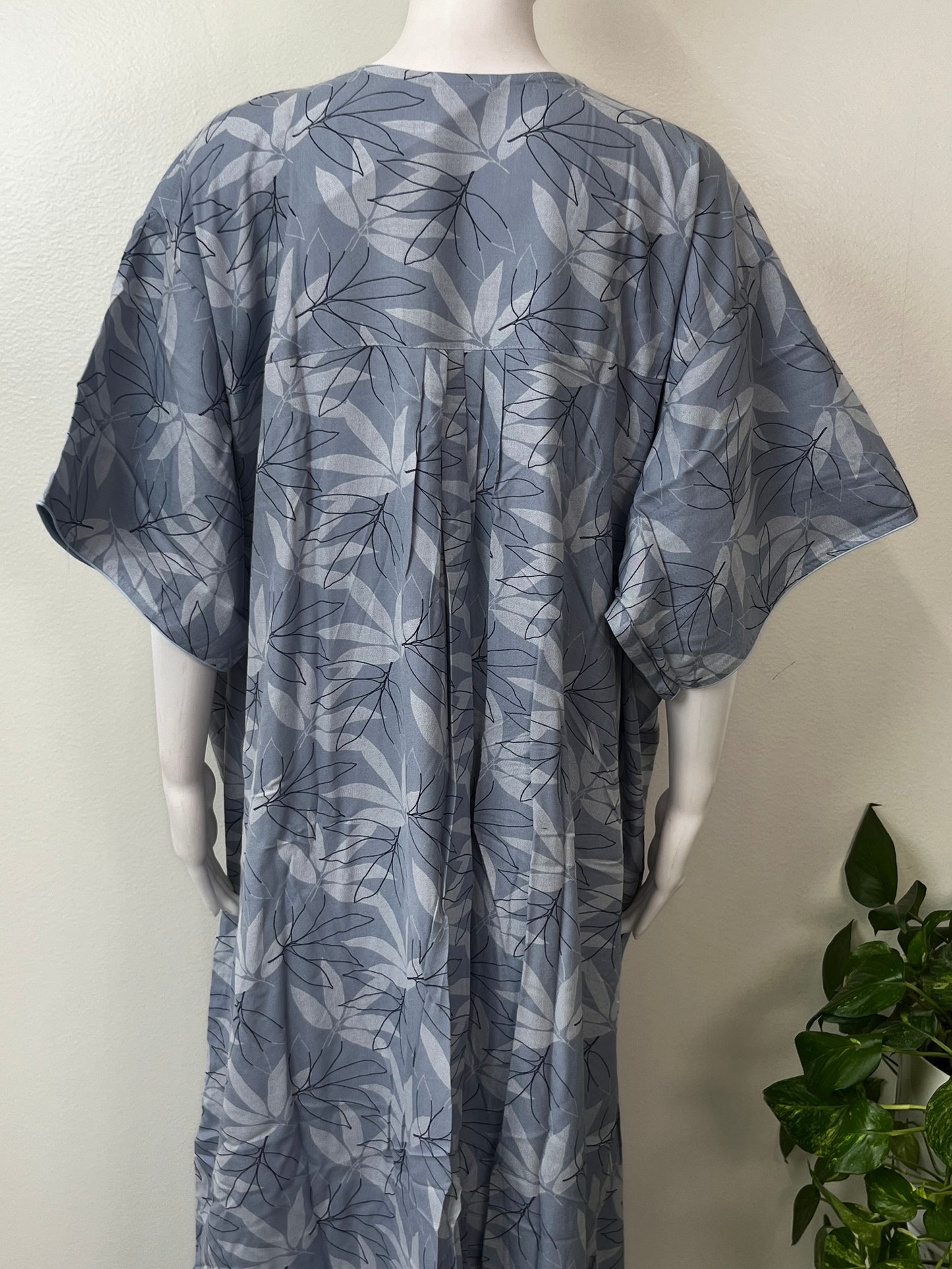 Sky Blue Pleated Style Alpine Fabric Nighty