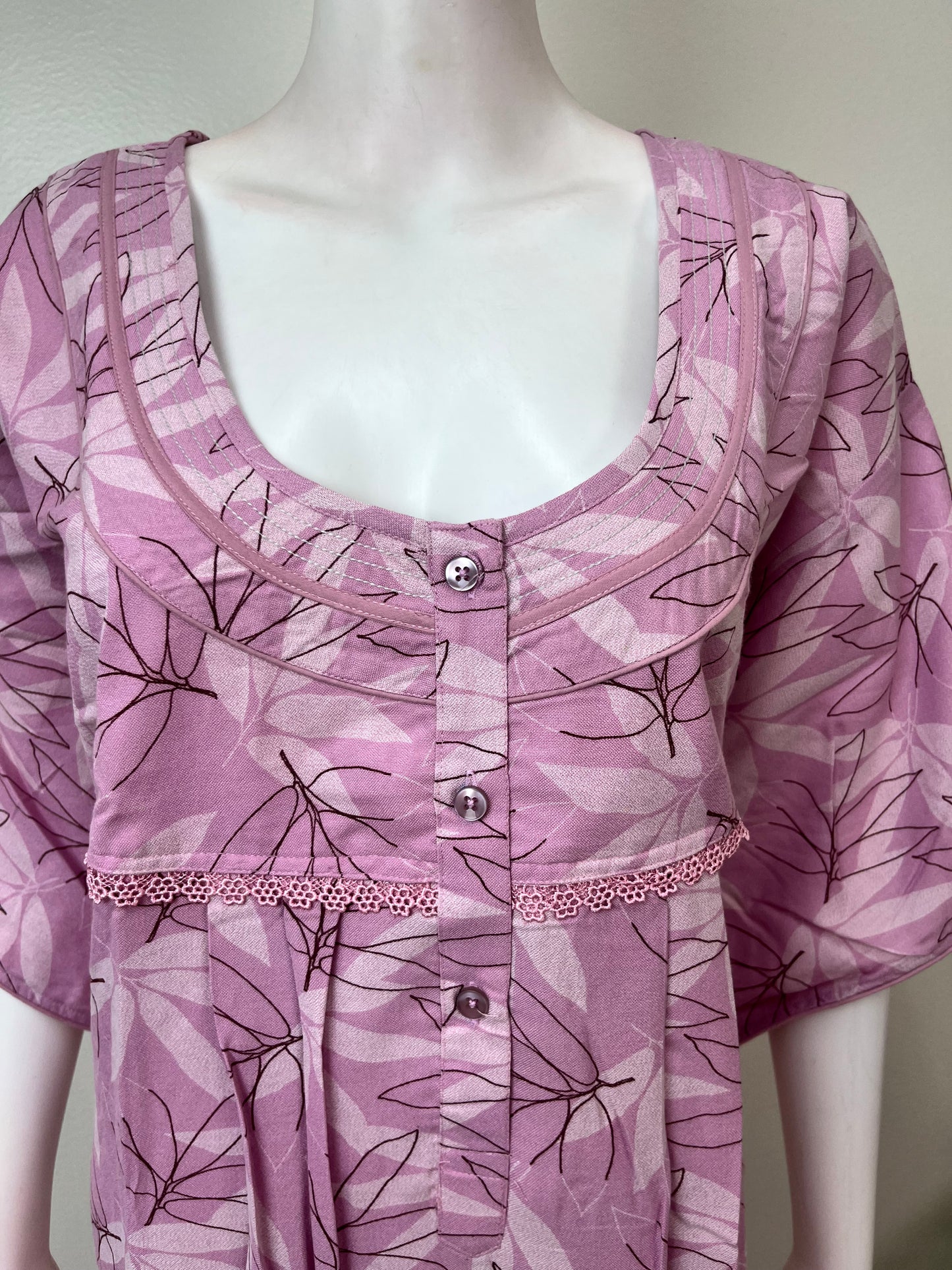 Baby Pink Printed Alpine Nightgown for Women