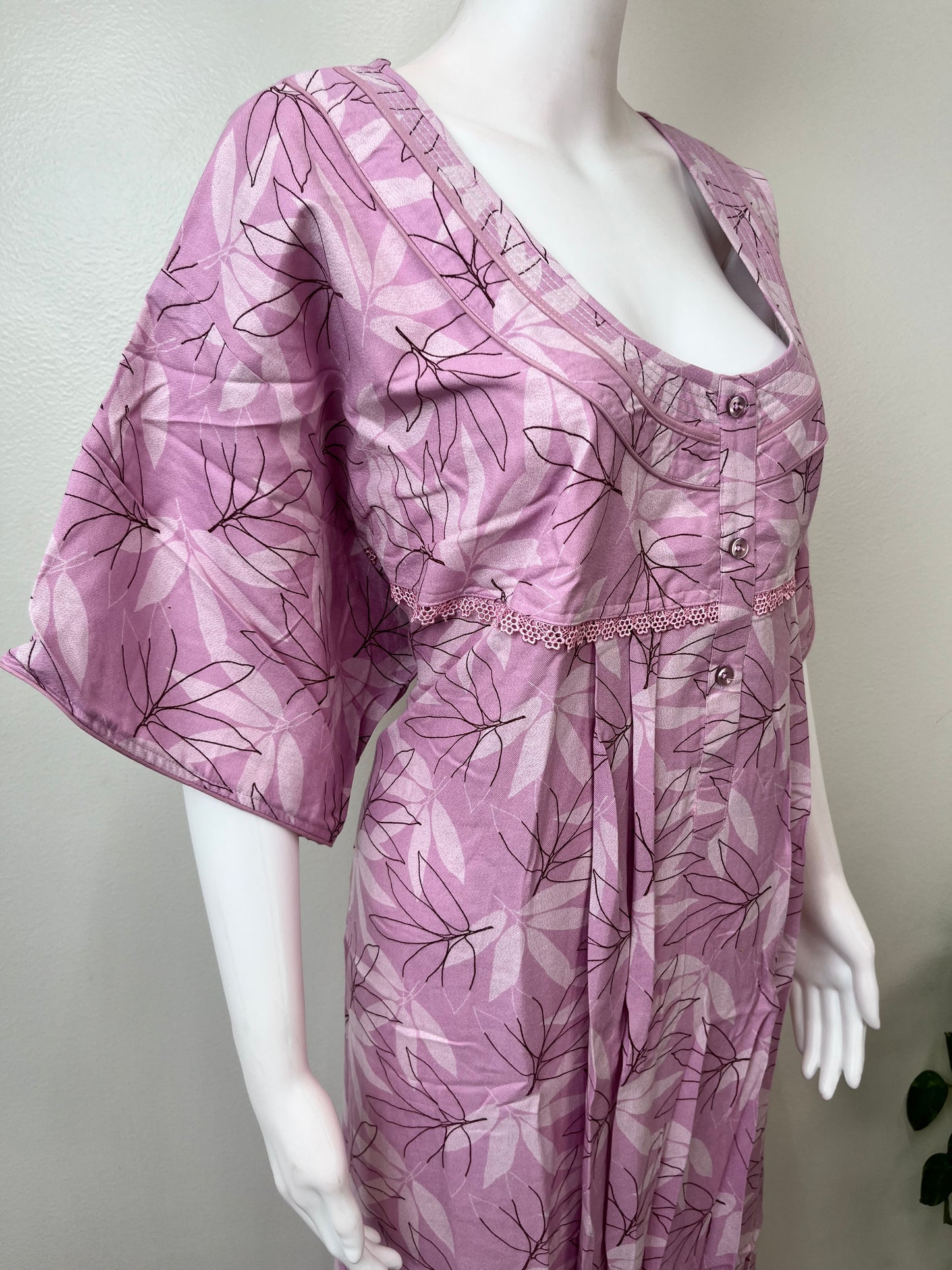 Baby Pink Printed Alpine Nightgown for Women