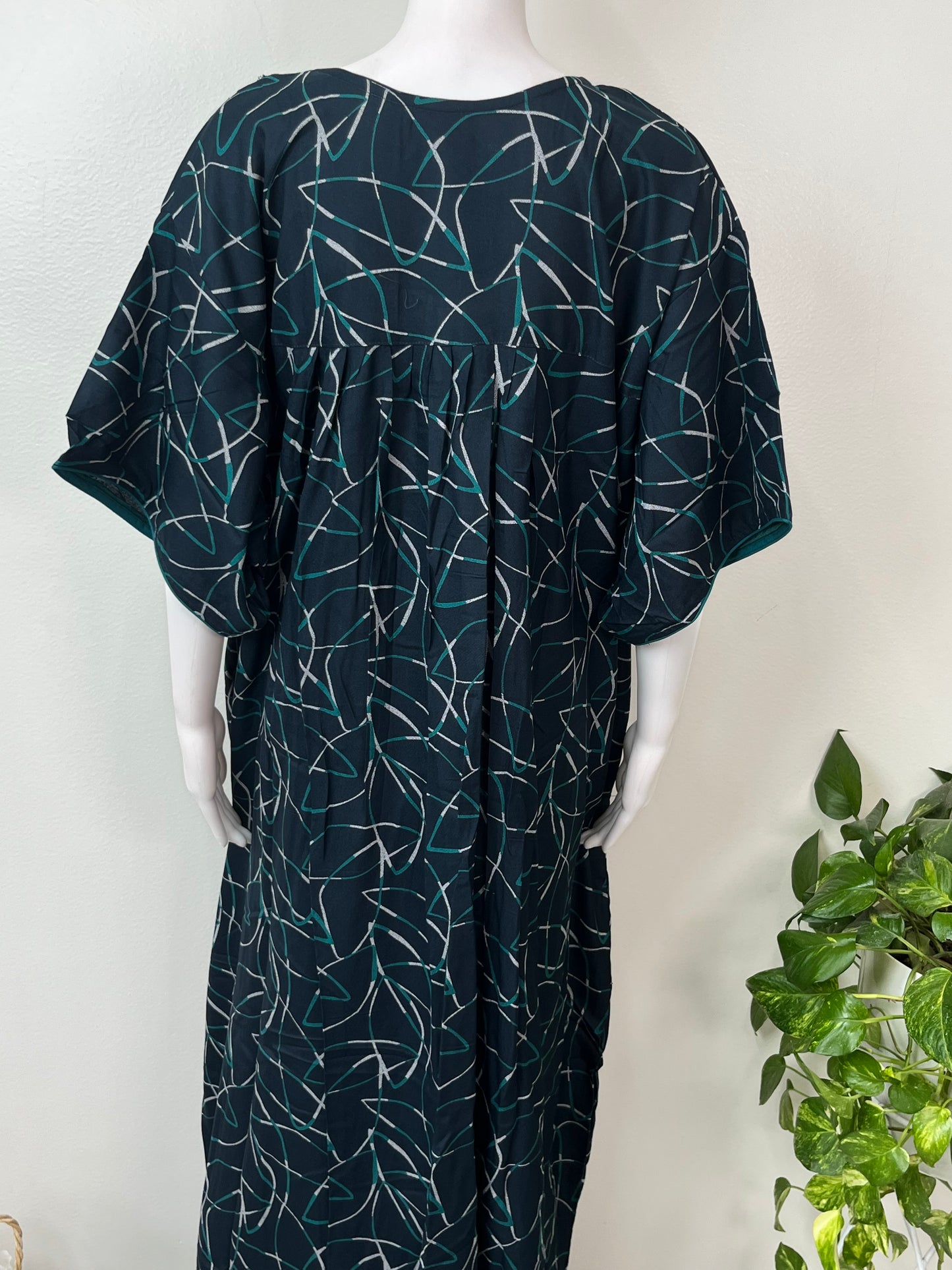 Teal Digital Print Alpine Fabric Nightgown