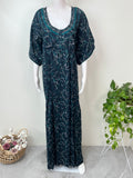 Teal Digital Print Alpine Fabric Nightgown