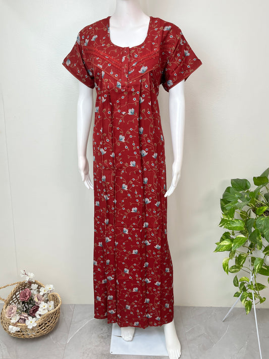 Red Soft & Breathable Alpine Fabric Nightgown