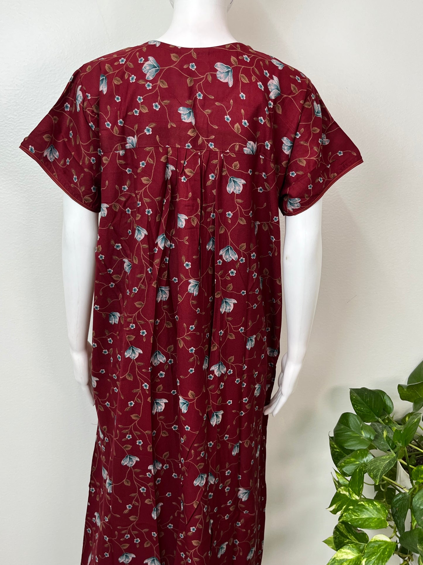 Red Soft & Breathable Alpine Fabric Nightgown