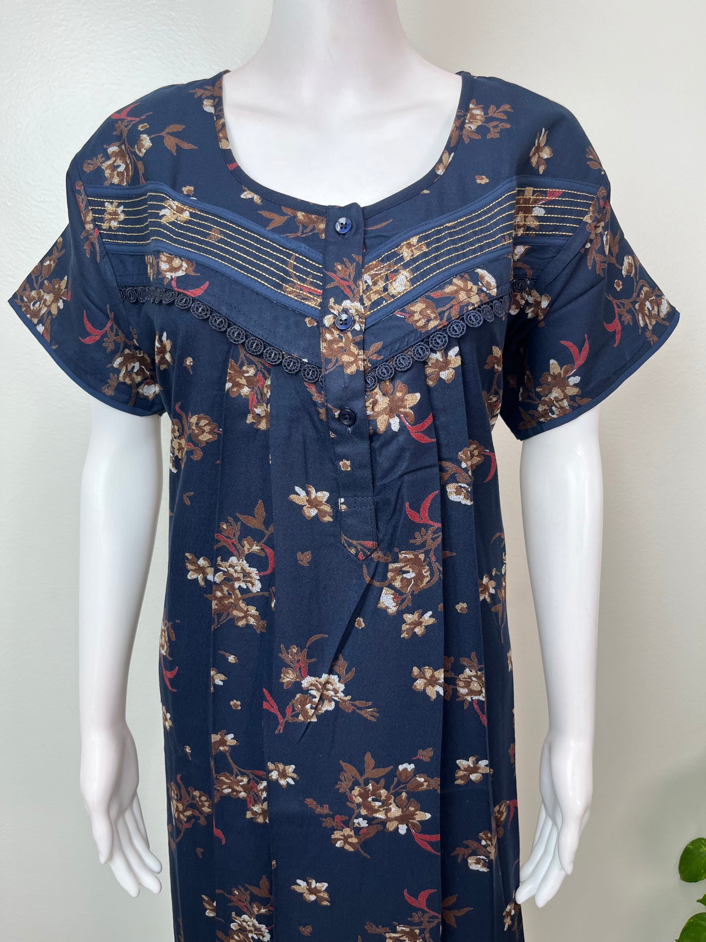 Navy Blue Premium Alpine Fabric Nighty