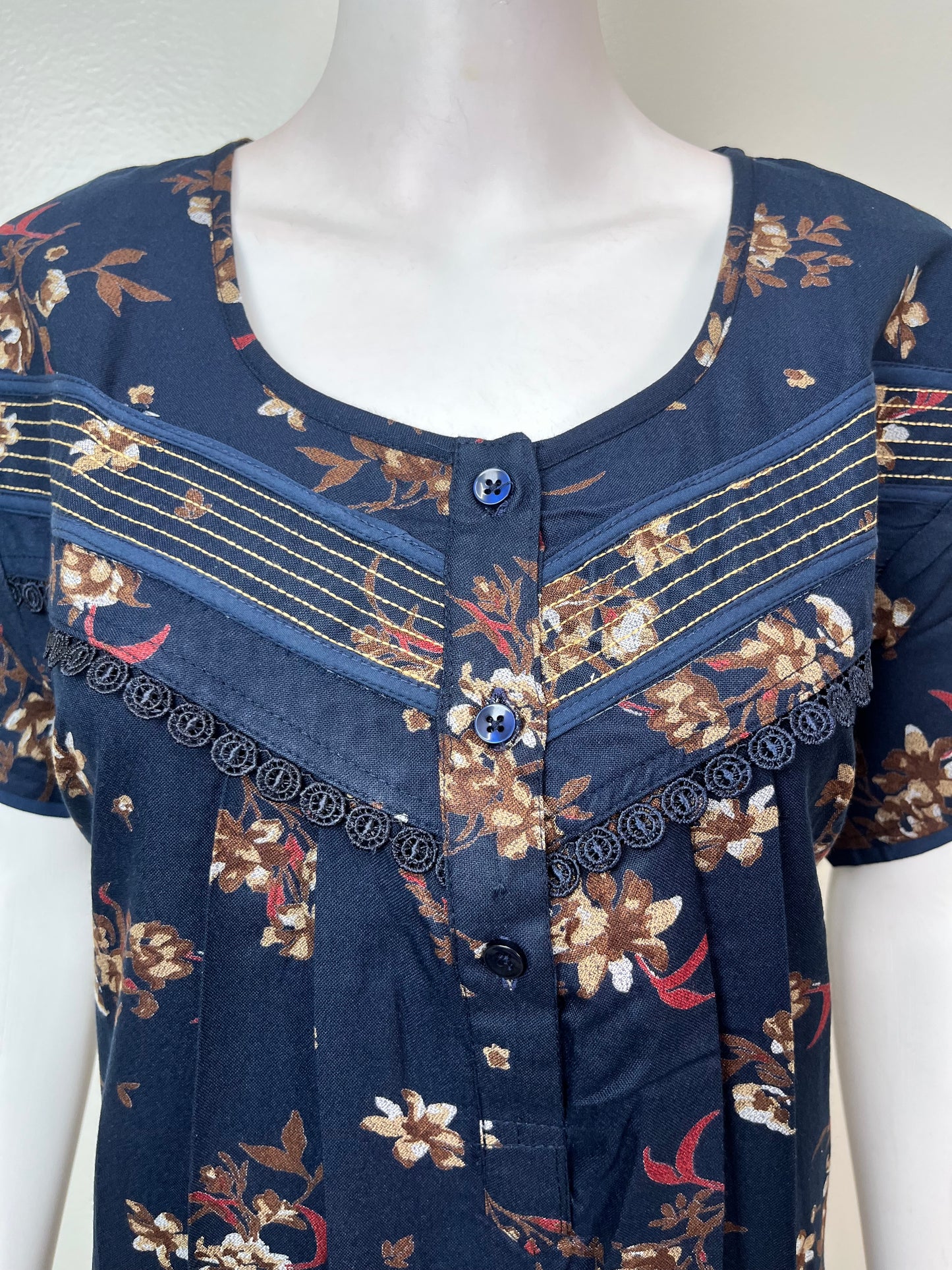 Navy Blue Premium Alpine Fabric Nighty