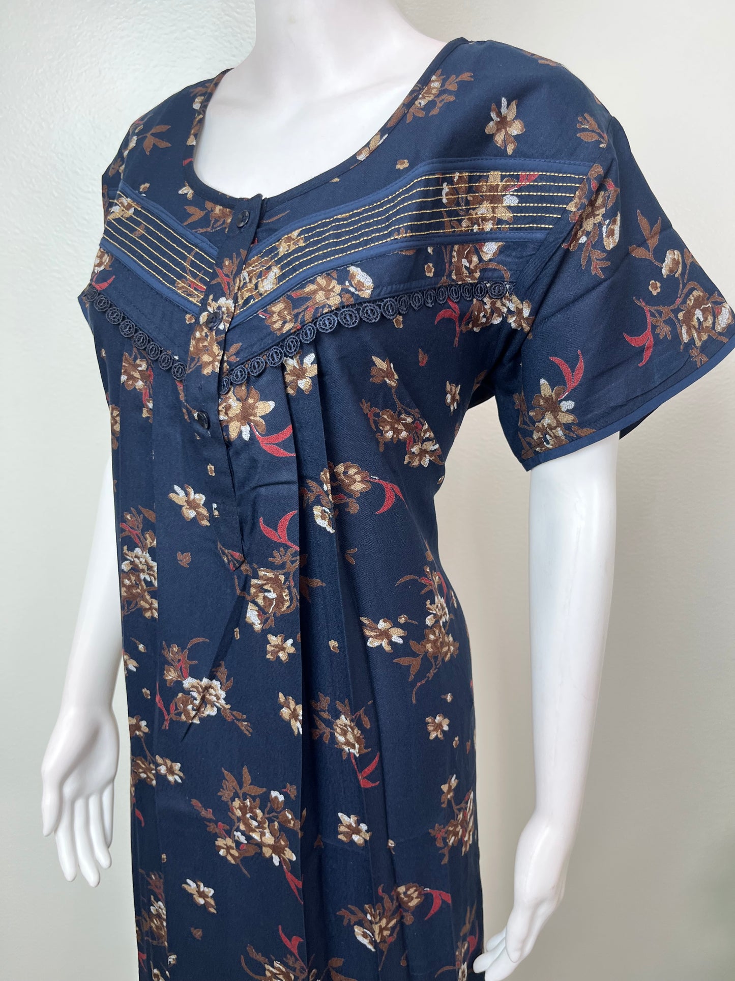 Navy Blue Premium Alpine Fabric Nighty