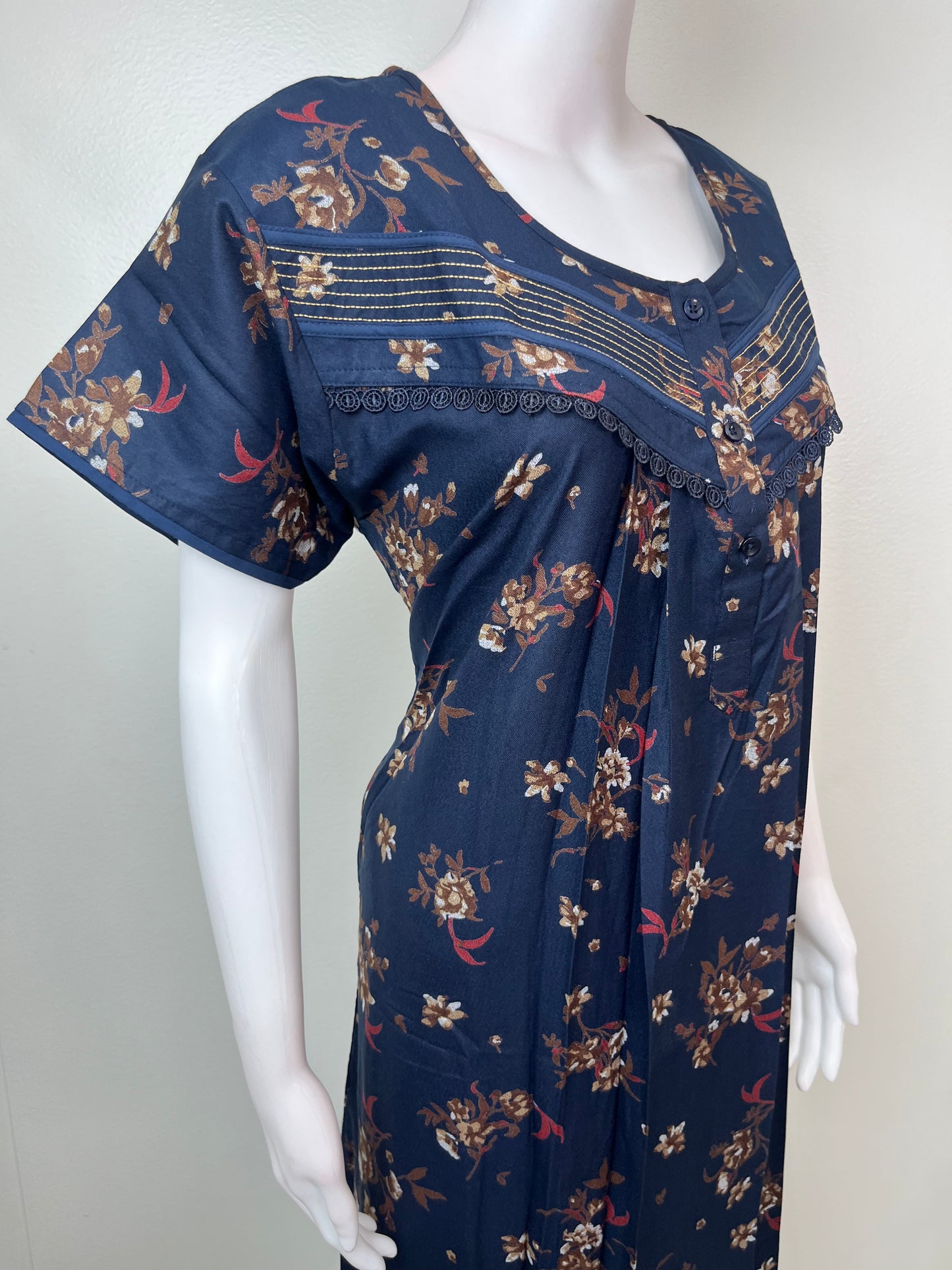 Navy Blue Premium Alpine Fabric Nighty