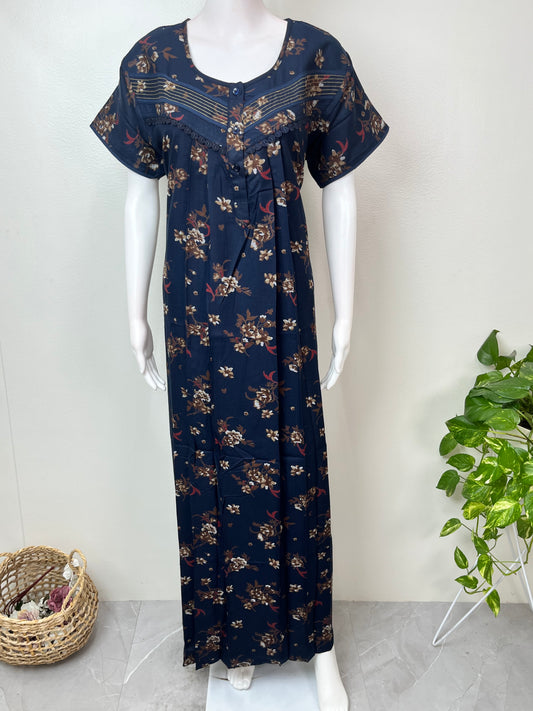 Navy Blue Premium Alpine Fabric Nighty