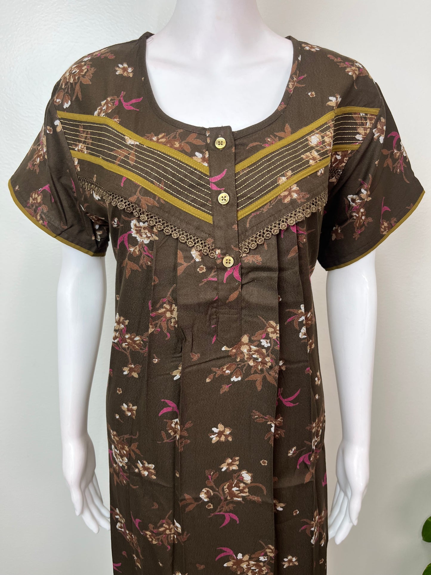 Floral Printed Alpine Fabric Nighty for Women