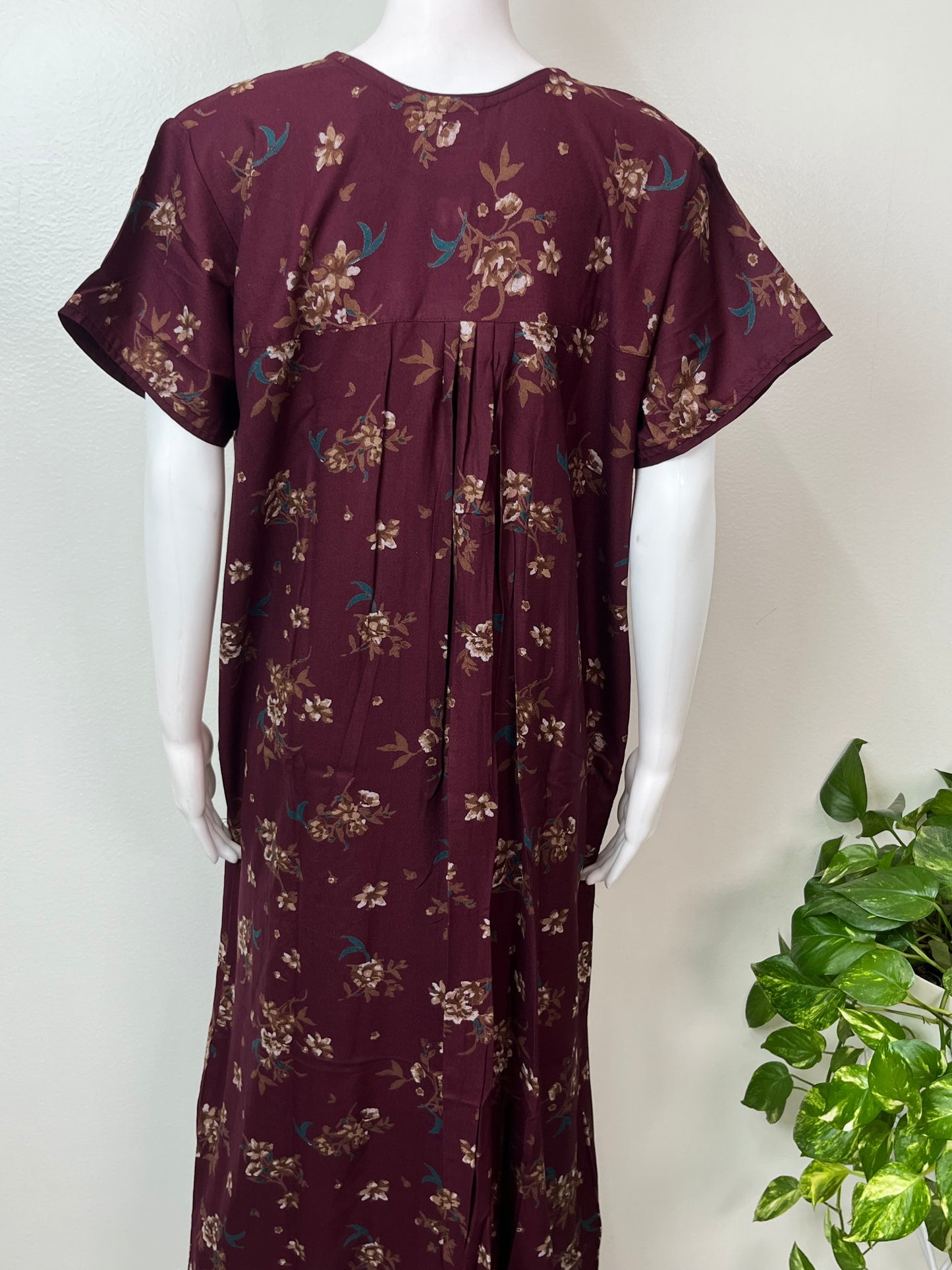 Maroon Soft & Breathable Alpine Fabric Nightgown