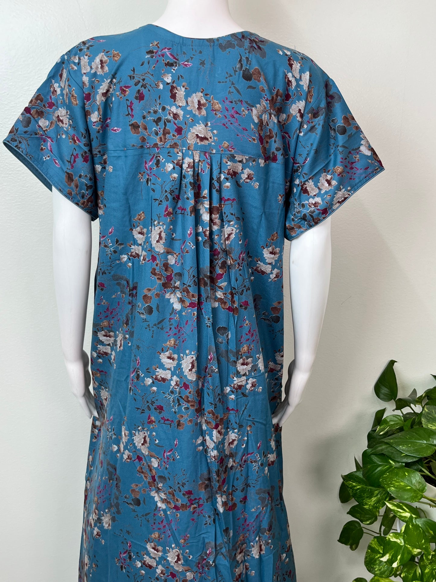Blue Alpine Fabric Nightgown Elegant & Long-Lastin