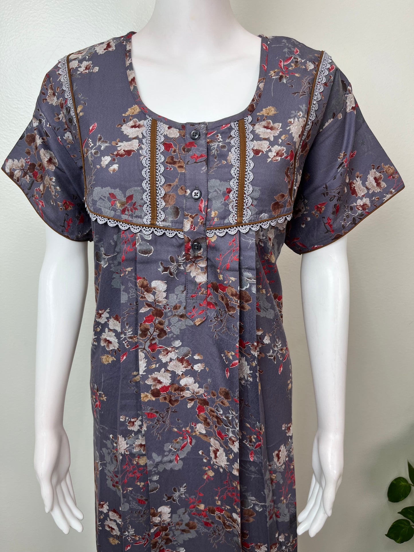 Gray Alpine Fabric Women's Nighty