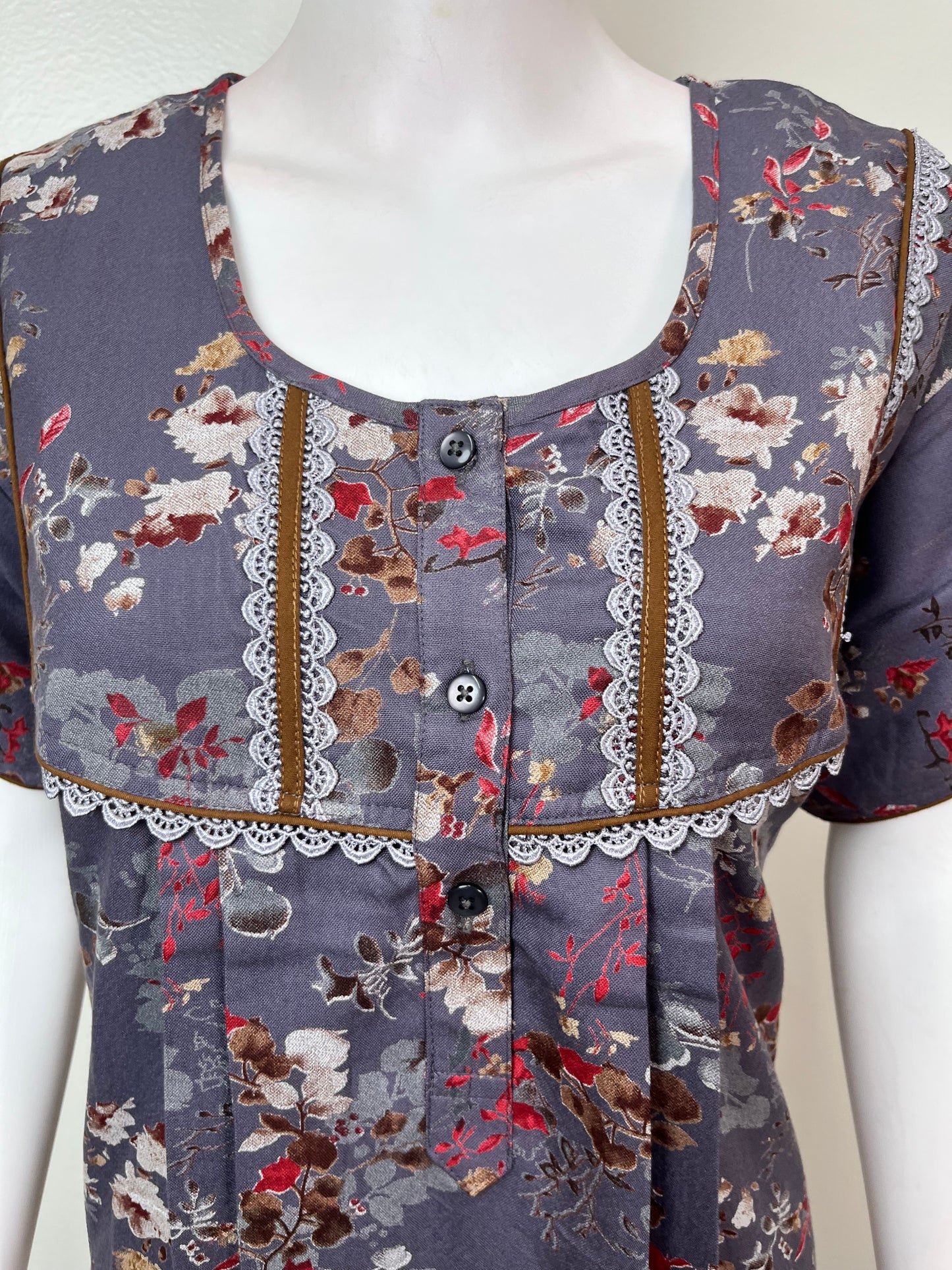 Gray Alpine Fabric Women's Nighty