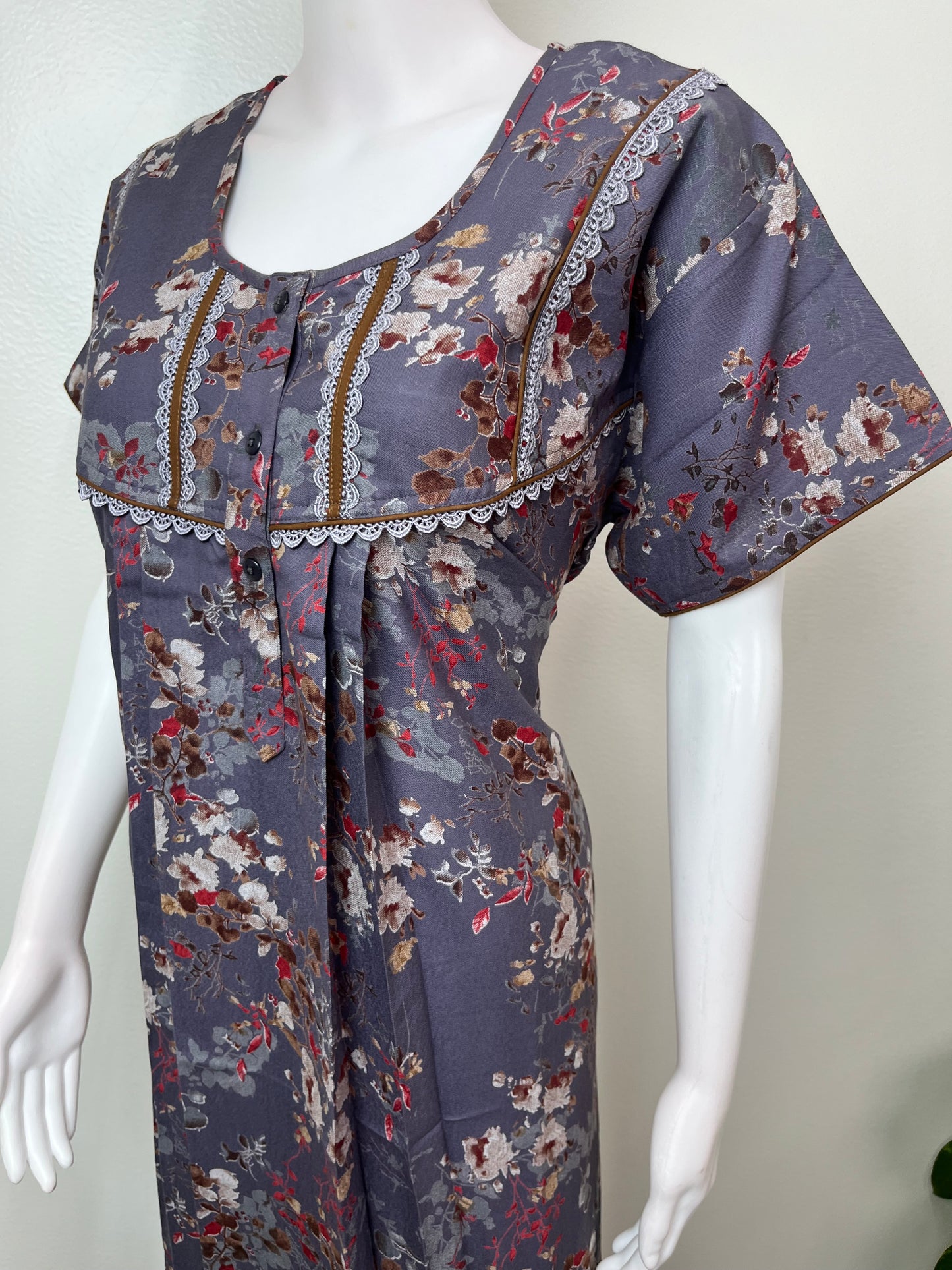 Gray Alpine Fabric Women's Nighty