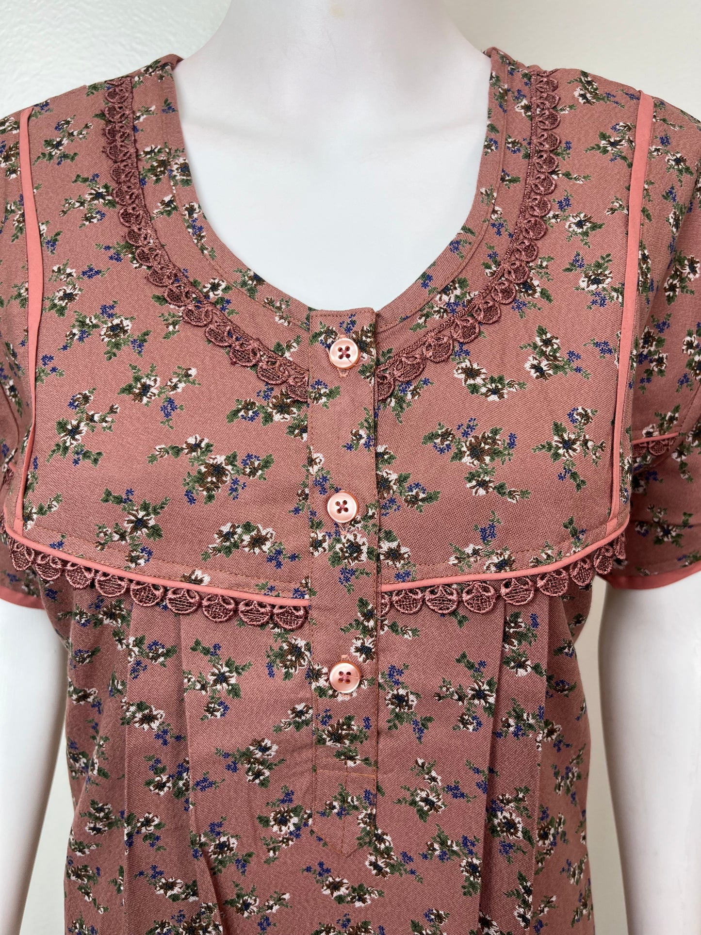 Brown Alpine Fabric Nightgown Elegant & Long-Lasting