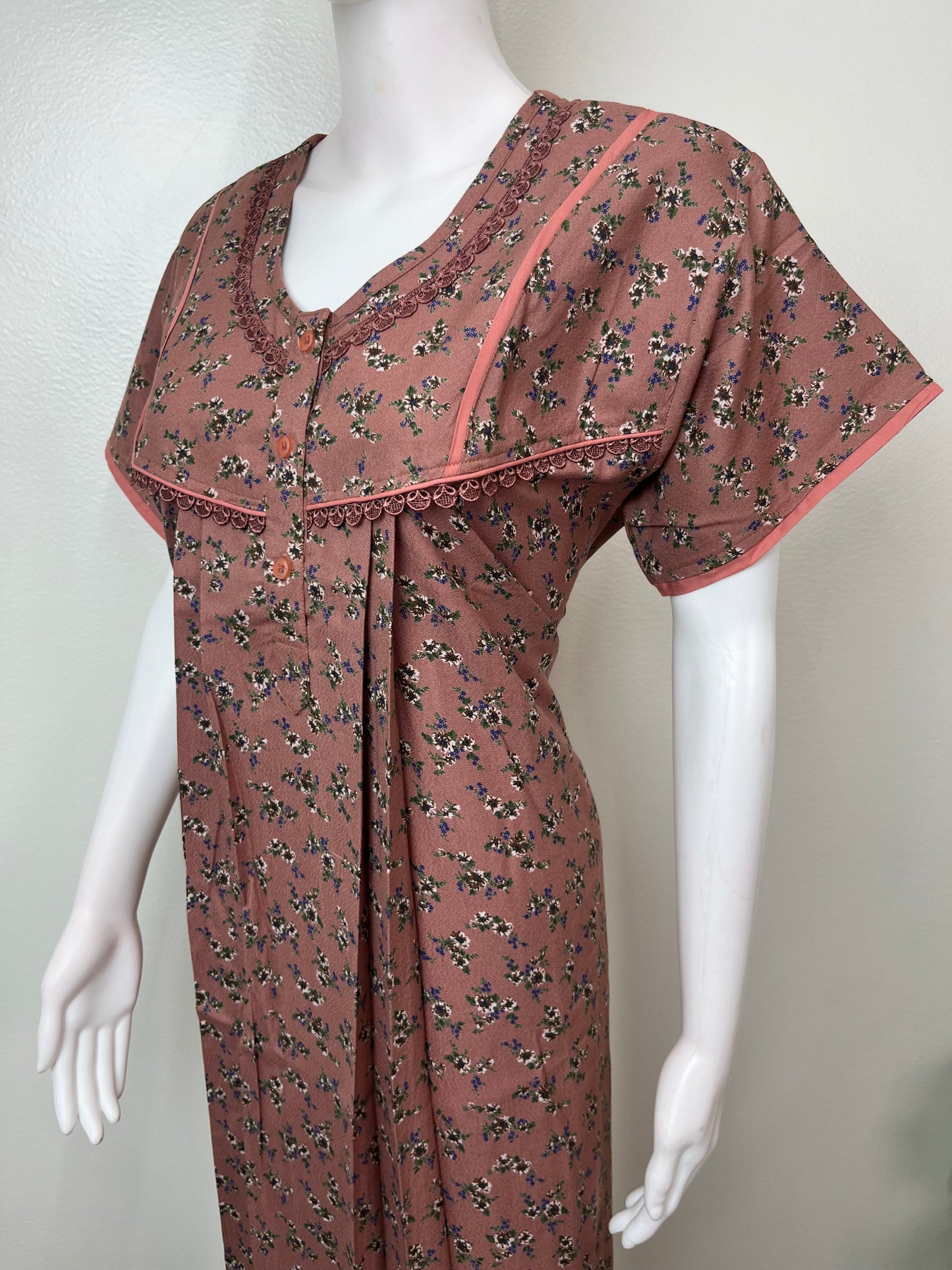 Brown Alpine Fabric Nightgown Elegant & Long-Lasting