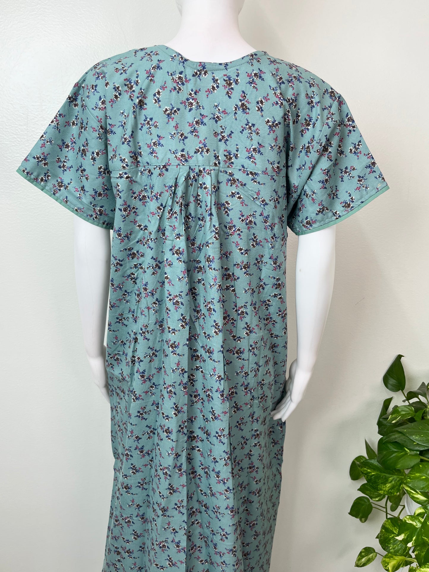 Teal Printed Alpine Fabric Nighty for Women