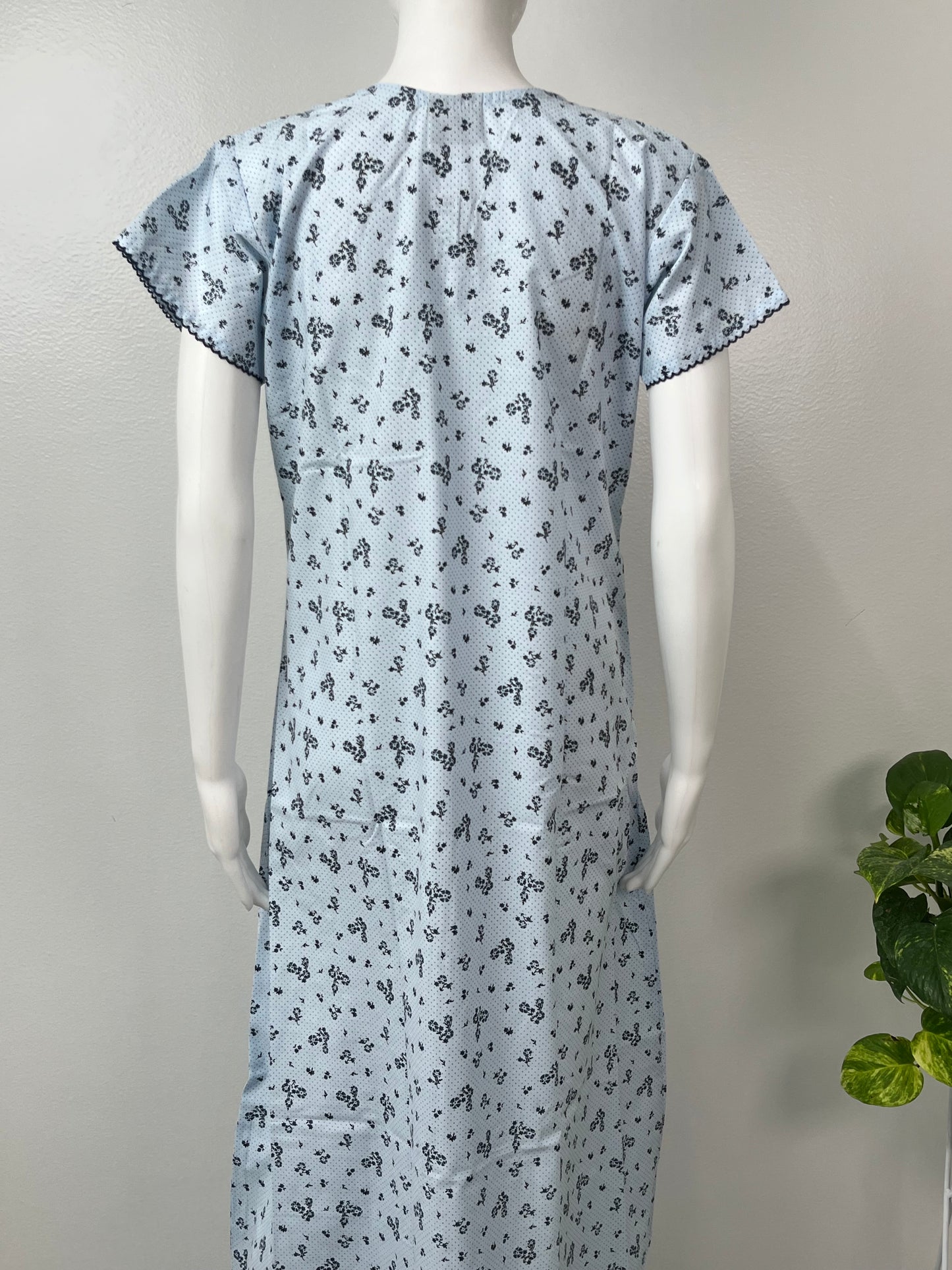 Sky Blue Pure Cotton Nighty Comfortable & Elegant