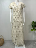 Cream Laced 100% Pure Cotton Nighty for Women