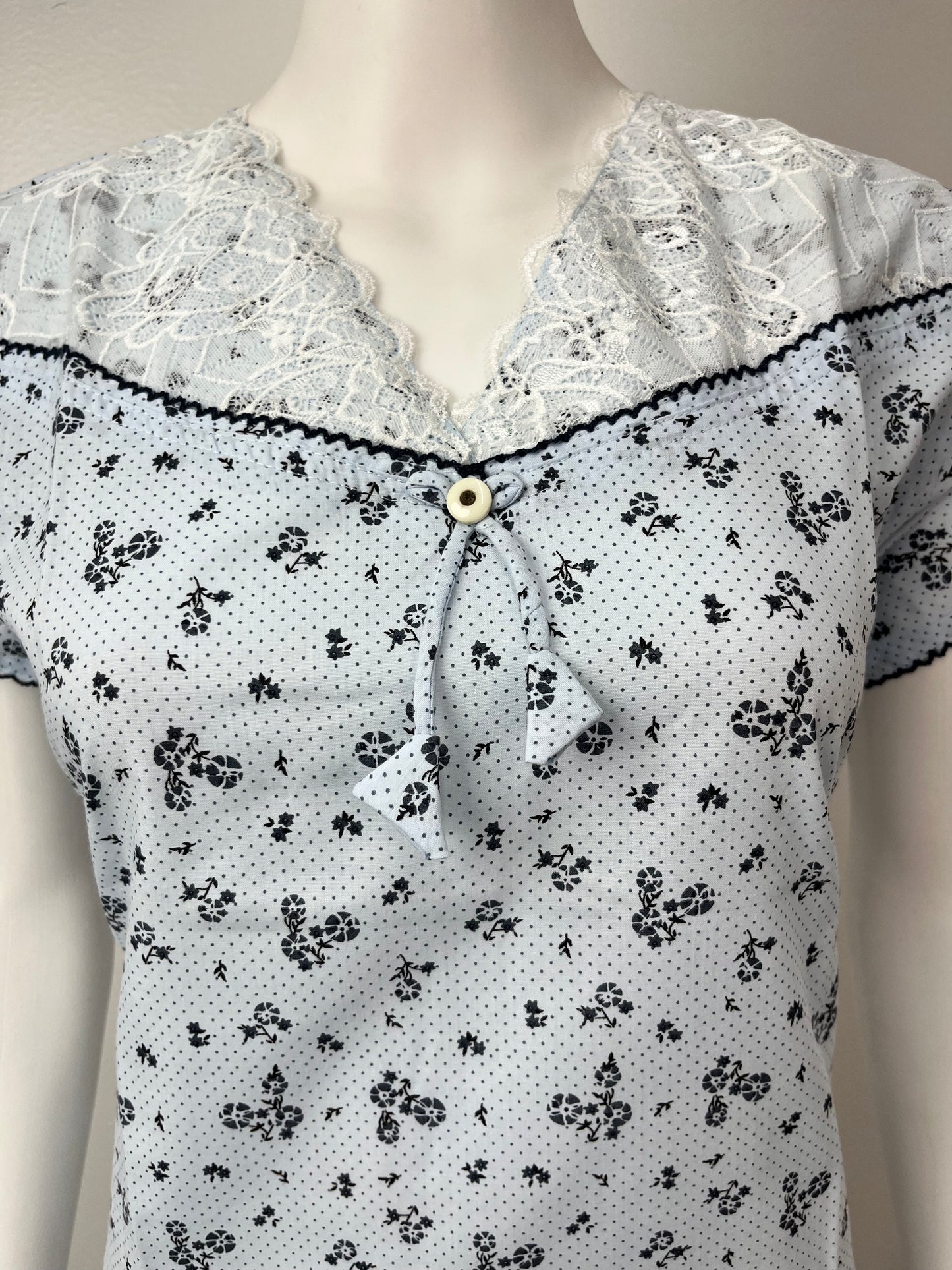 Sky Blue Pure Cotton Nighty Comfortable & Elegant