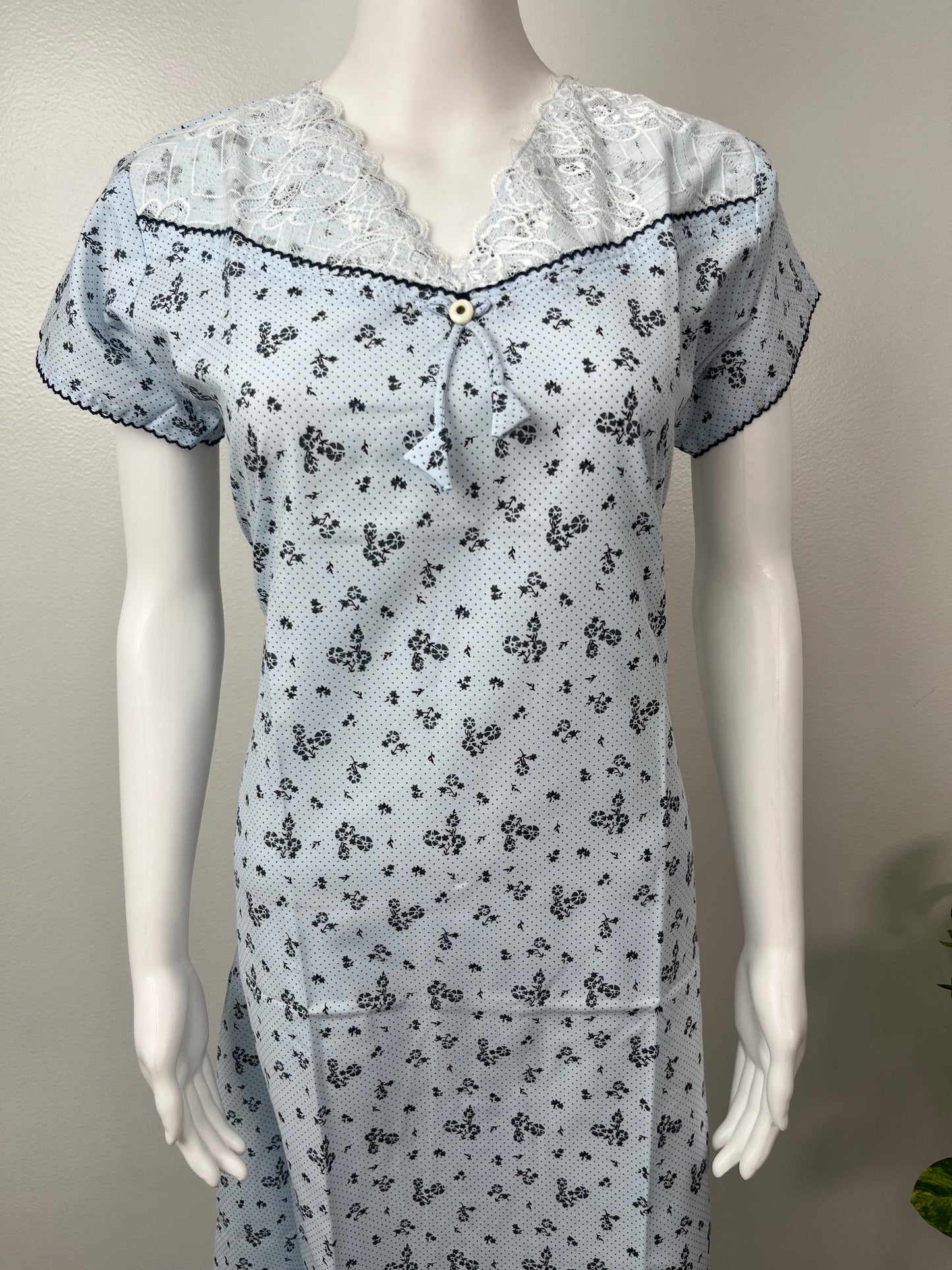 Sky Blue Pure Cotton Nighty Comfortable & Elegant