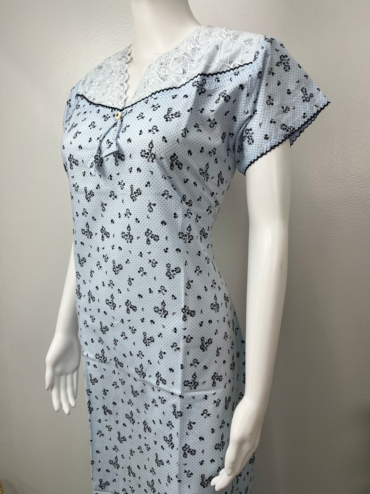 Sky Blue Pure Cotton Nighty Comfortable & Elegant