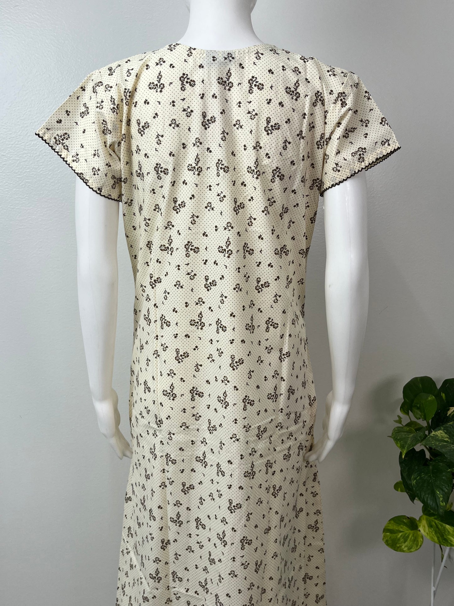 Cream Laced 100% Pure Cotton Nighty for Women
